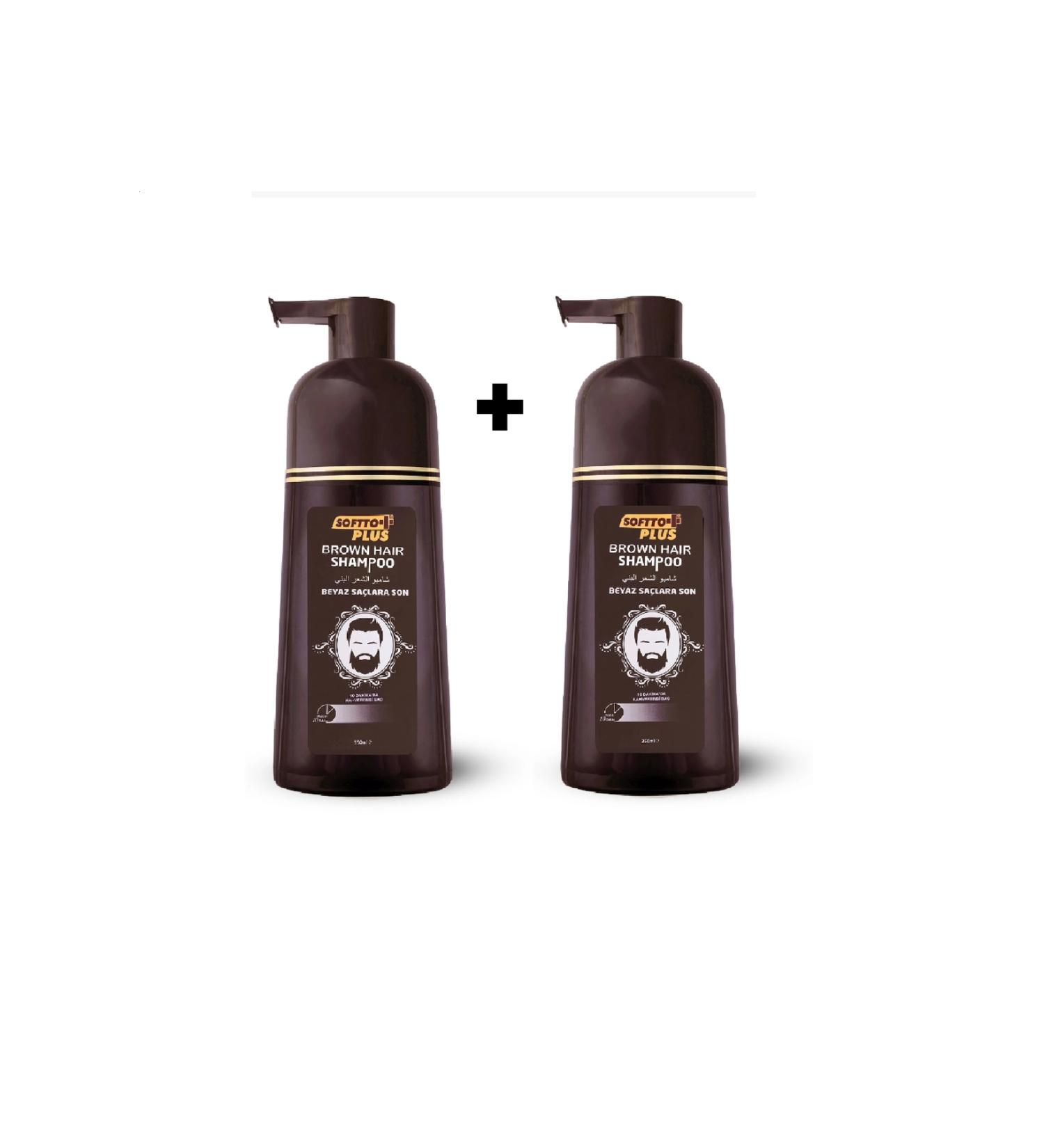 Softto Plus 2 Pieces Brown Hair Brown Shampoo 350 ml