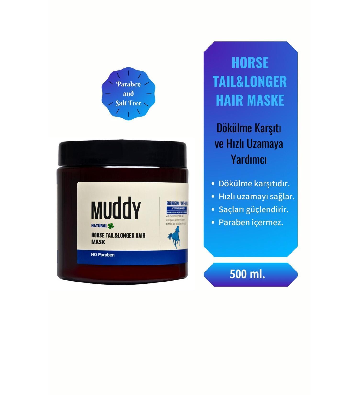 Muddy Anti-Hair Loss Horse Tail & Longer Hair Fast Growth Helping Horse Tail Mask 500 Ml