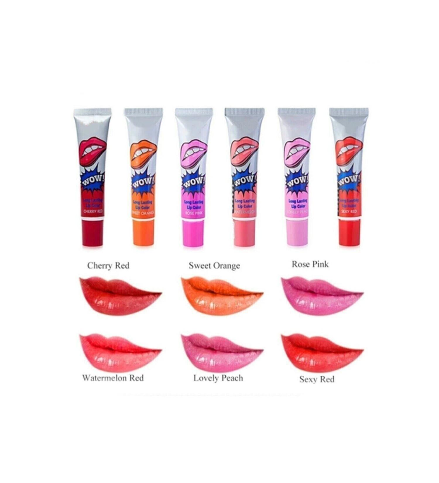 MUJGAN Permanent Peelable 6-Piece Lipstick Set Peelable