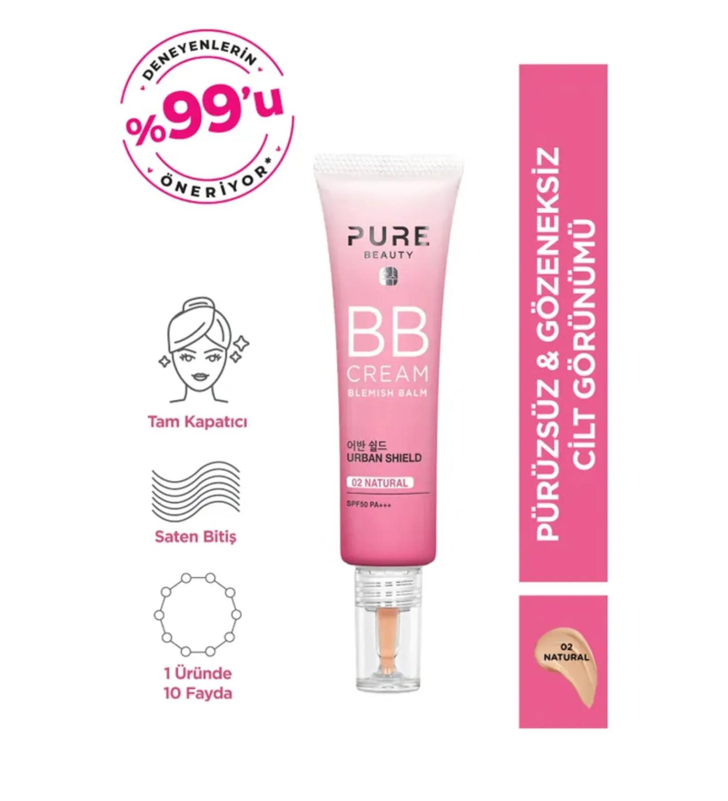 PURE BEAUTY Bb Cream Spf50 Pa Natural 30 ml