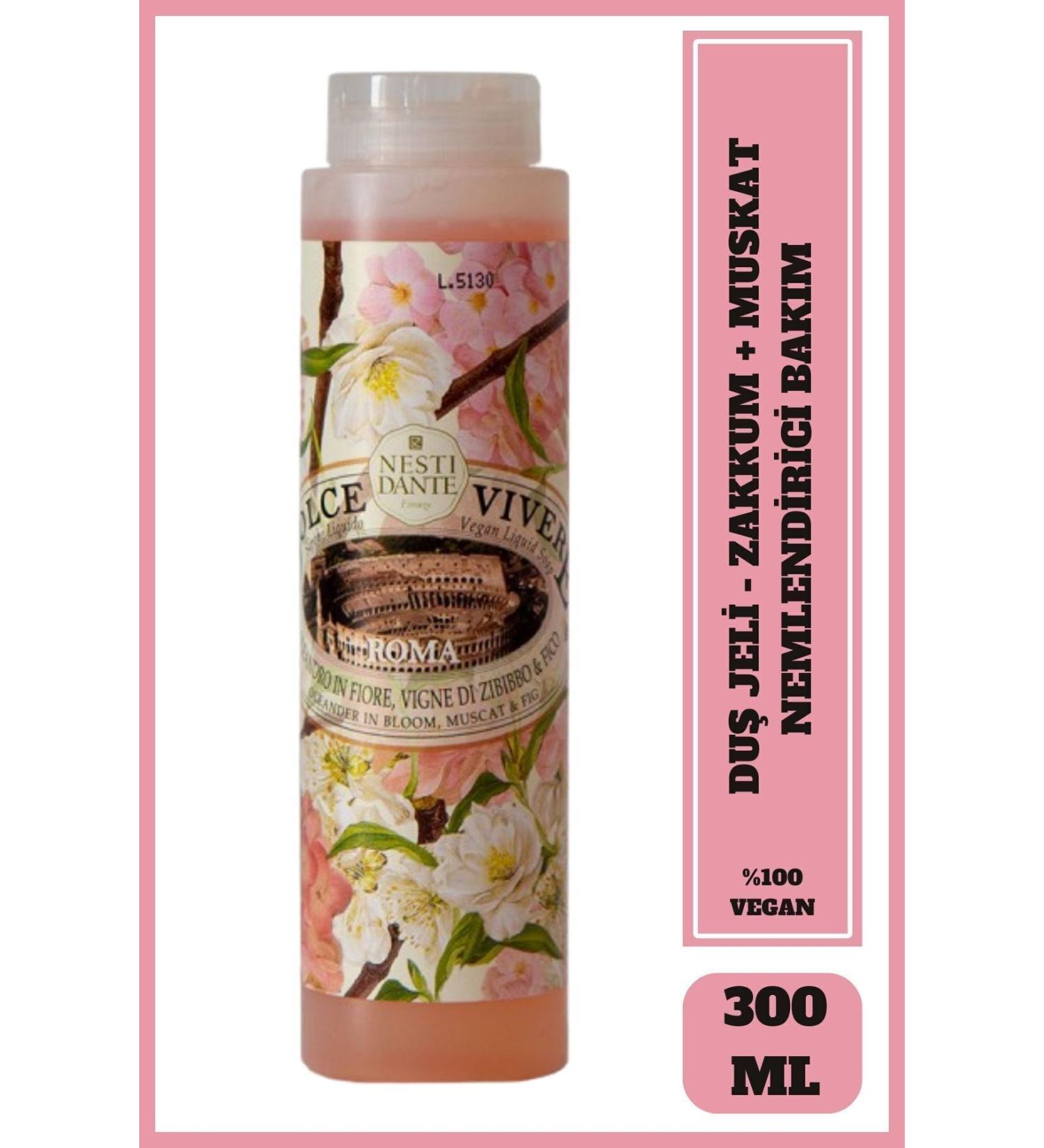 Nesti Dante Dolce Vivere Roma Shower Gel 300ml | Antioxidant & Moisturizing | Oleander Nutmeg Extract