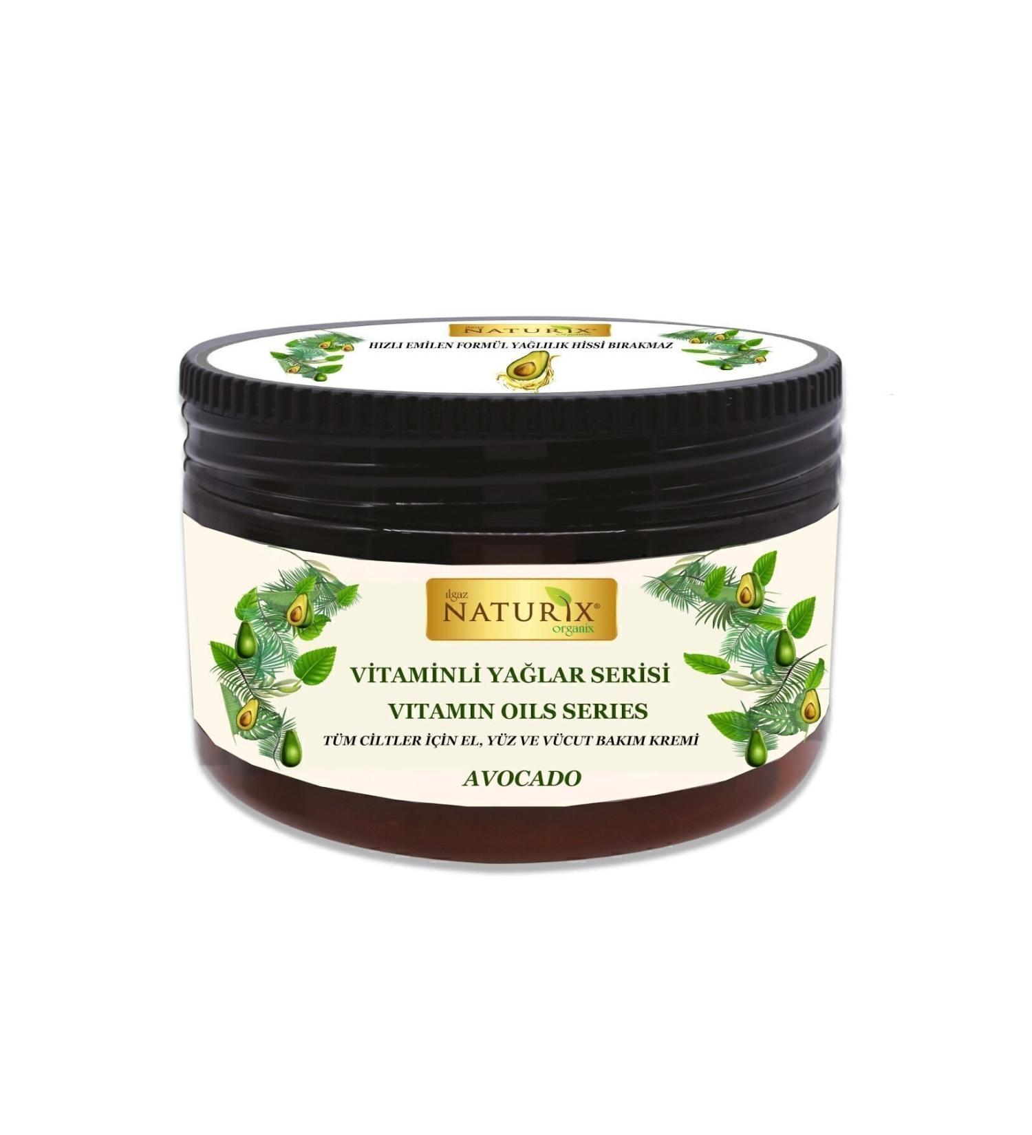 Naturix Vitamin Oil Series Avocado Essence Hand Face Body Cream 250 ml Intensive Moisture Therapy