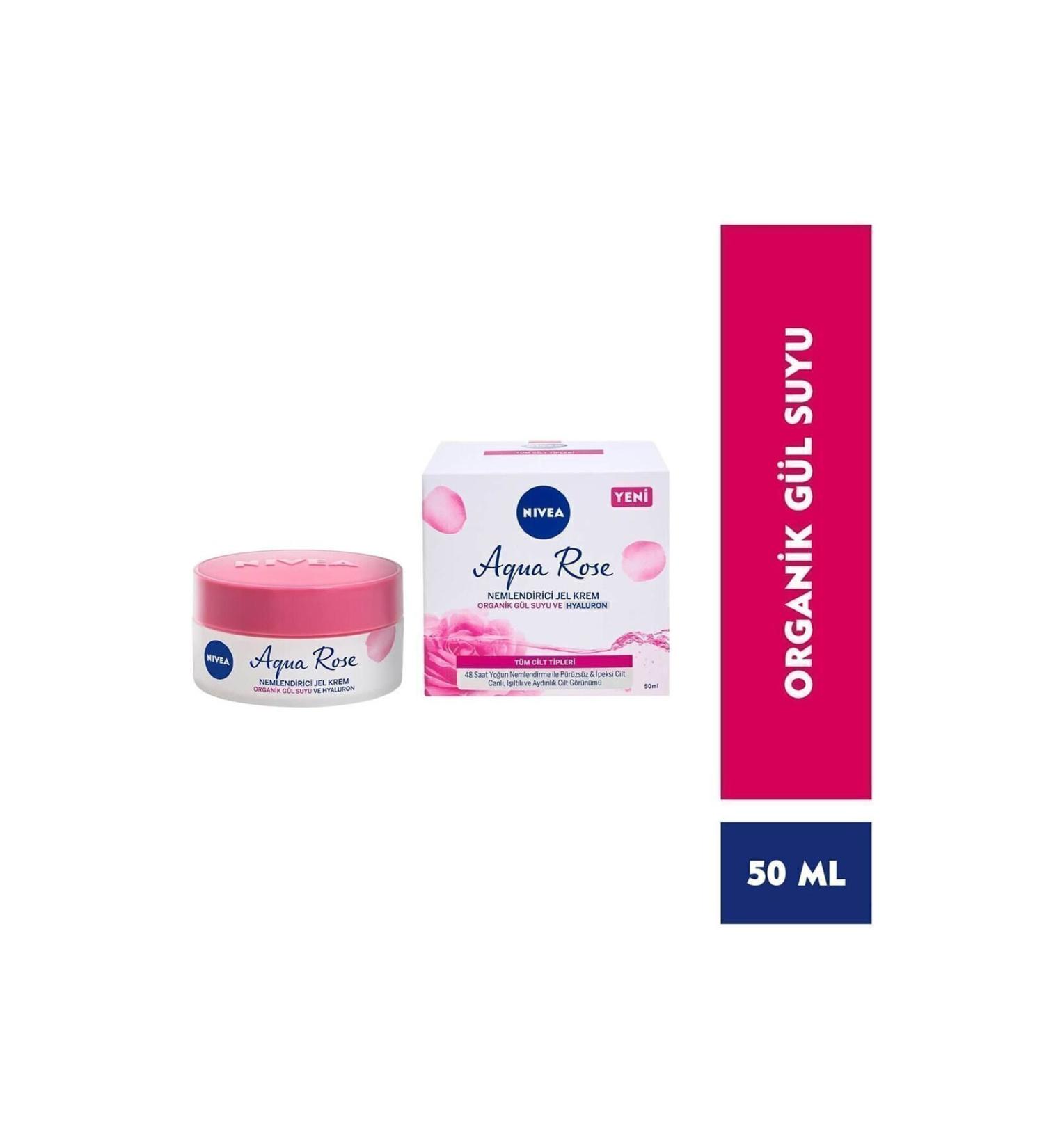 NIVEA Aqua Rose Moisturizing Gel Cream Rosewater 50 Ml