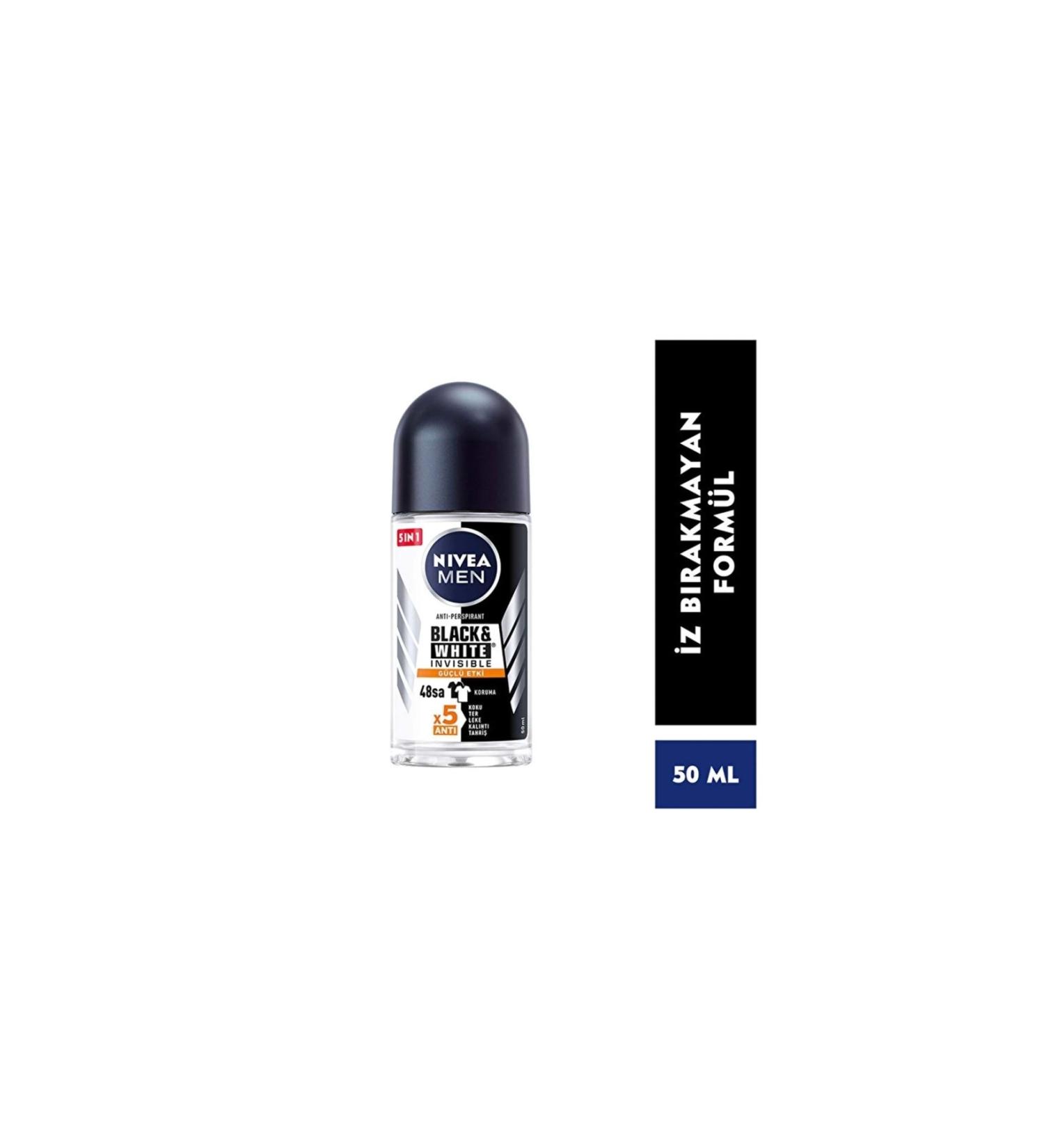 NIVEA Menblack & White Roll Oninvisible Strong Effect 50 ml