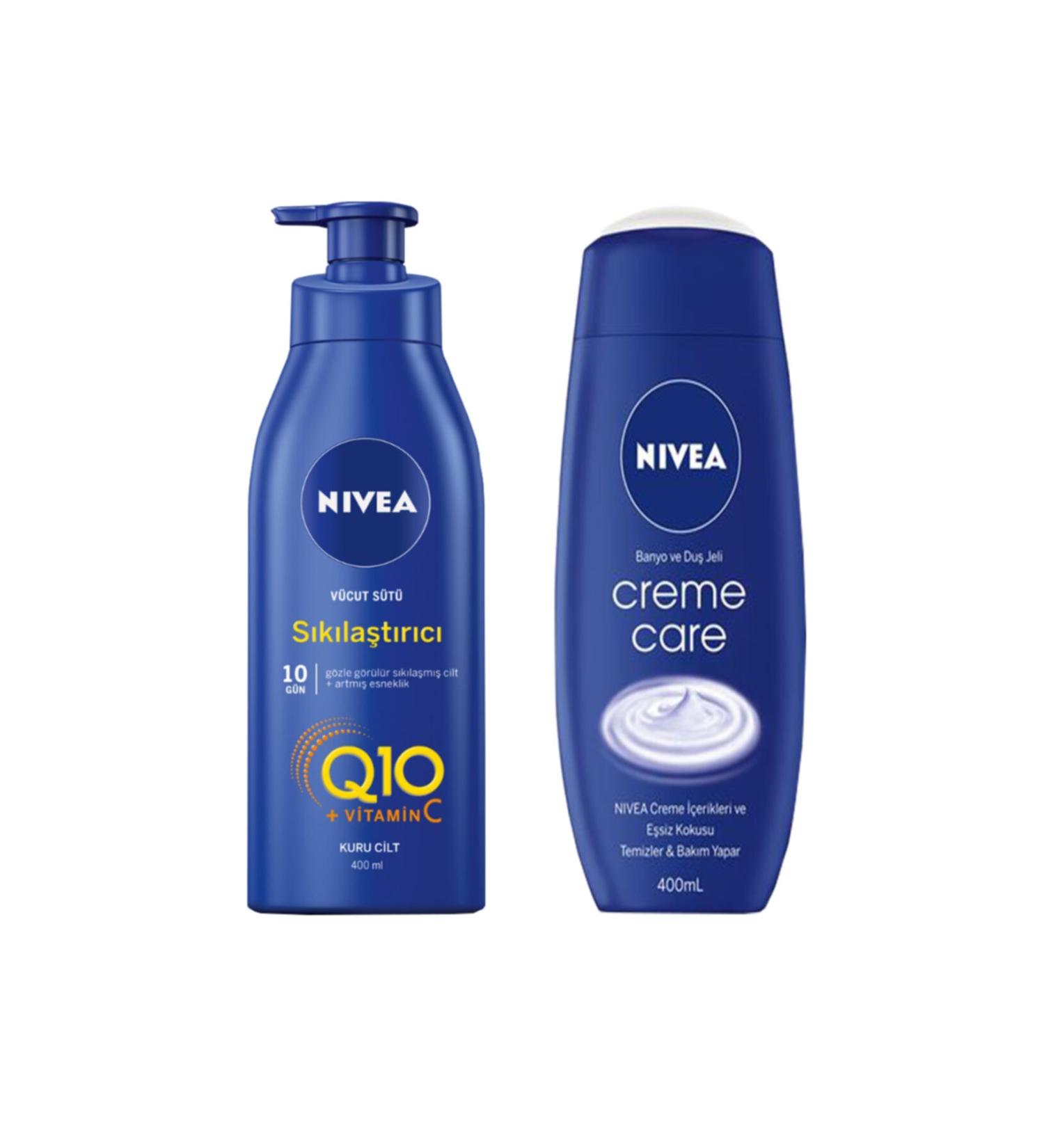 NIVEA Nourishing Firming Body Milk 400 ml + Creme Care Bath and Shower Gel 400 ml