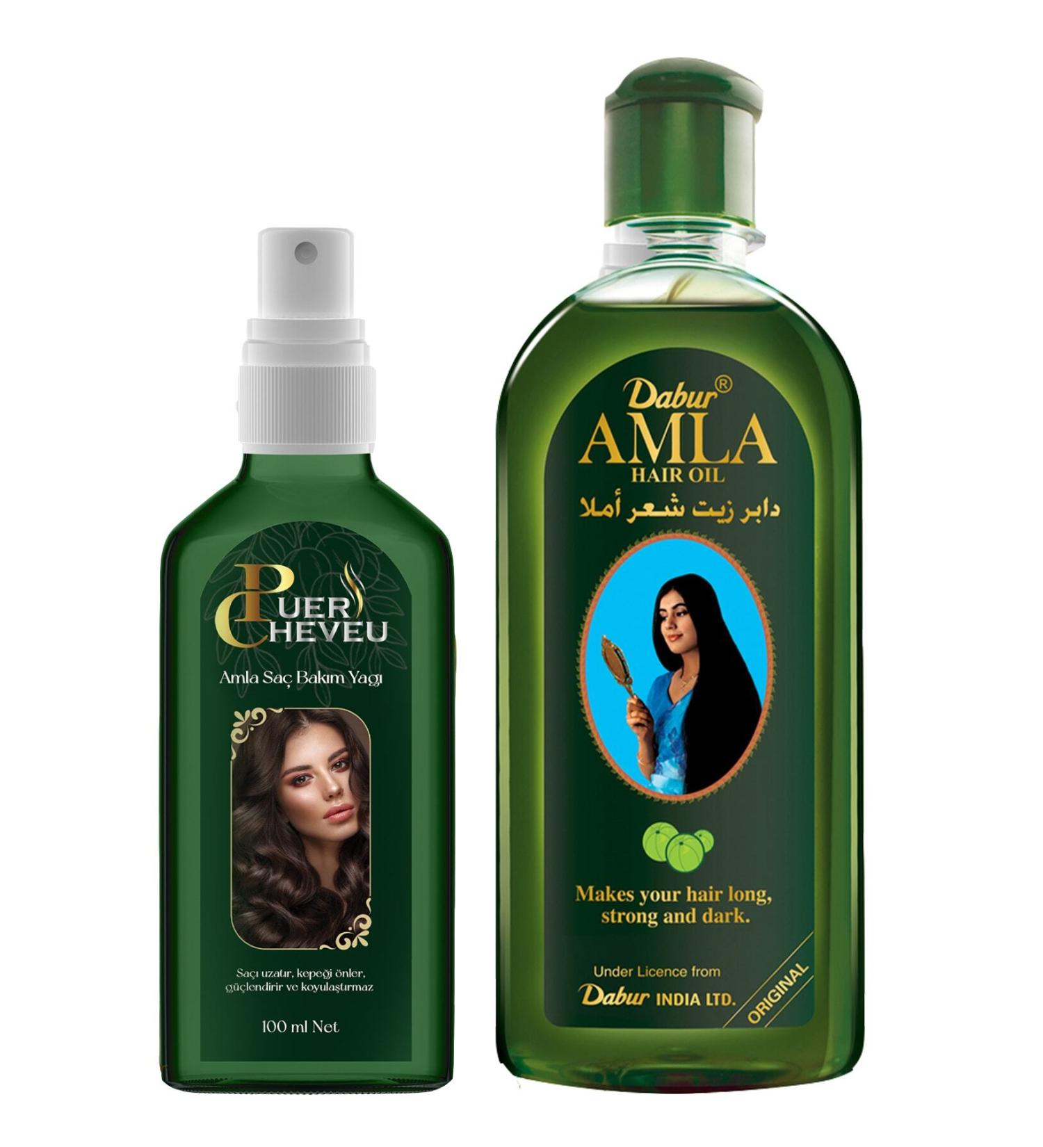 Dabur Amla Hair Care Oil 200 Ml / Puer Cheveu Amla Hair Care Oil 100 Ml Spray