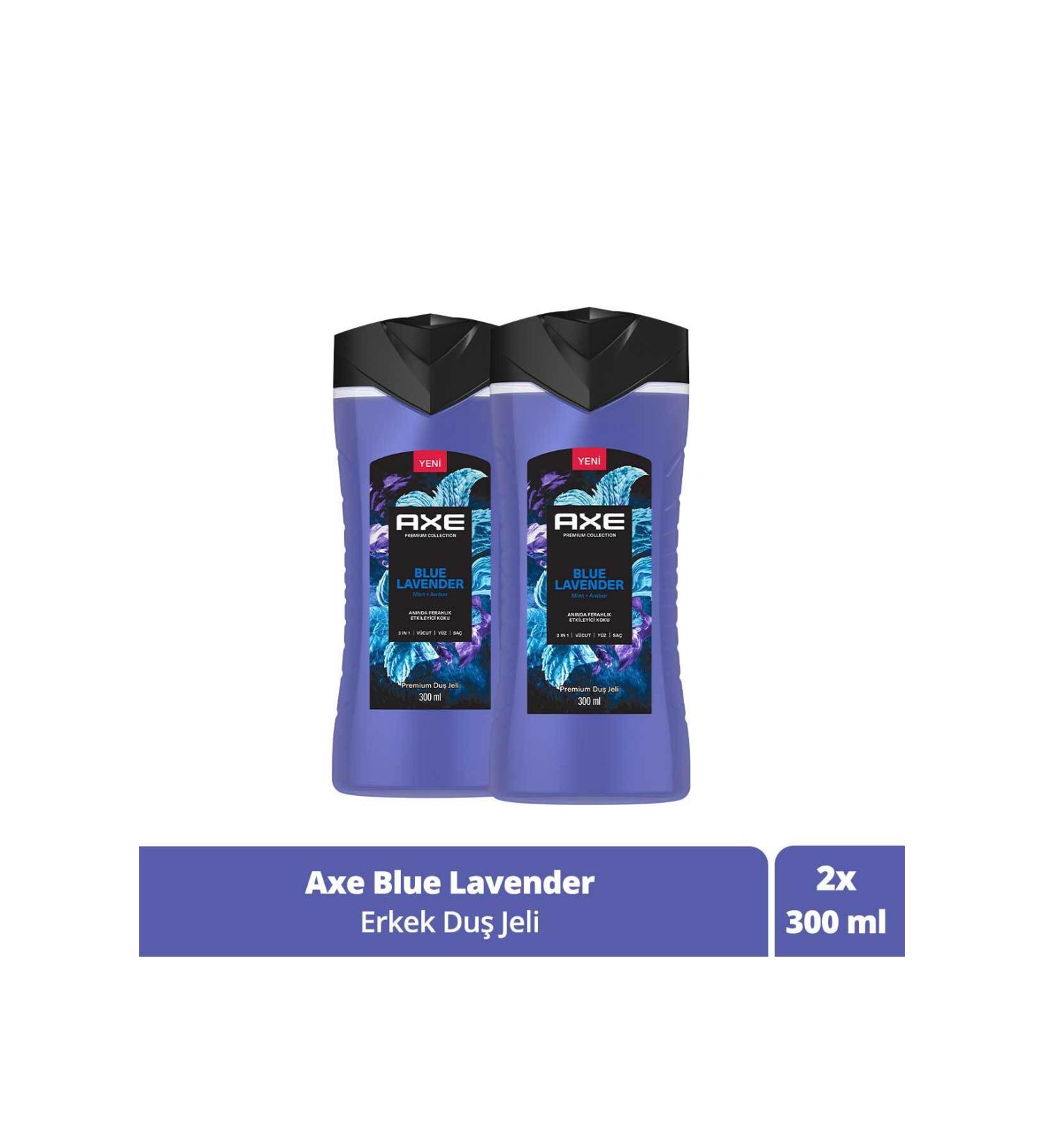 Axe Premium Collection Shower Gel Blue Lavender 3 In 1 Body Hair Face 300 ml X2 - Buy Online on GoSupps.com