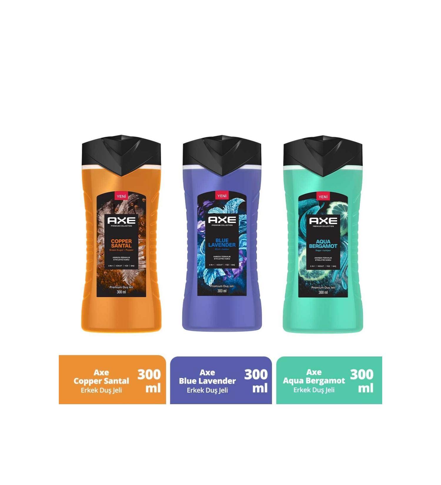 Axe Premium Collection Du Jeli Copper Santal 300 ml Blue Lavender 300 ml Aqua Bergamot 300 ml - Buy Online on GoSupps.com