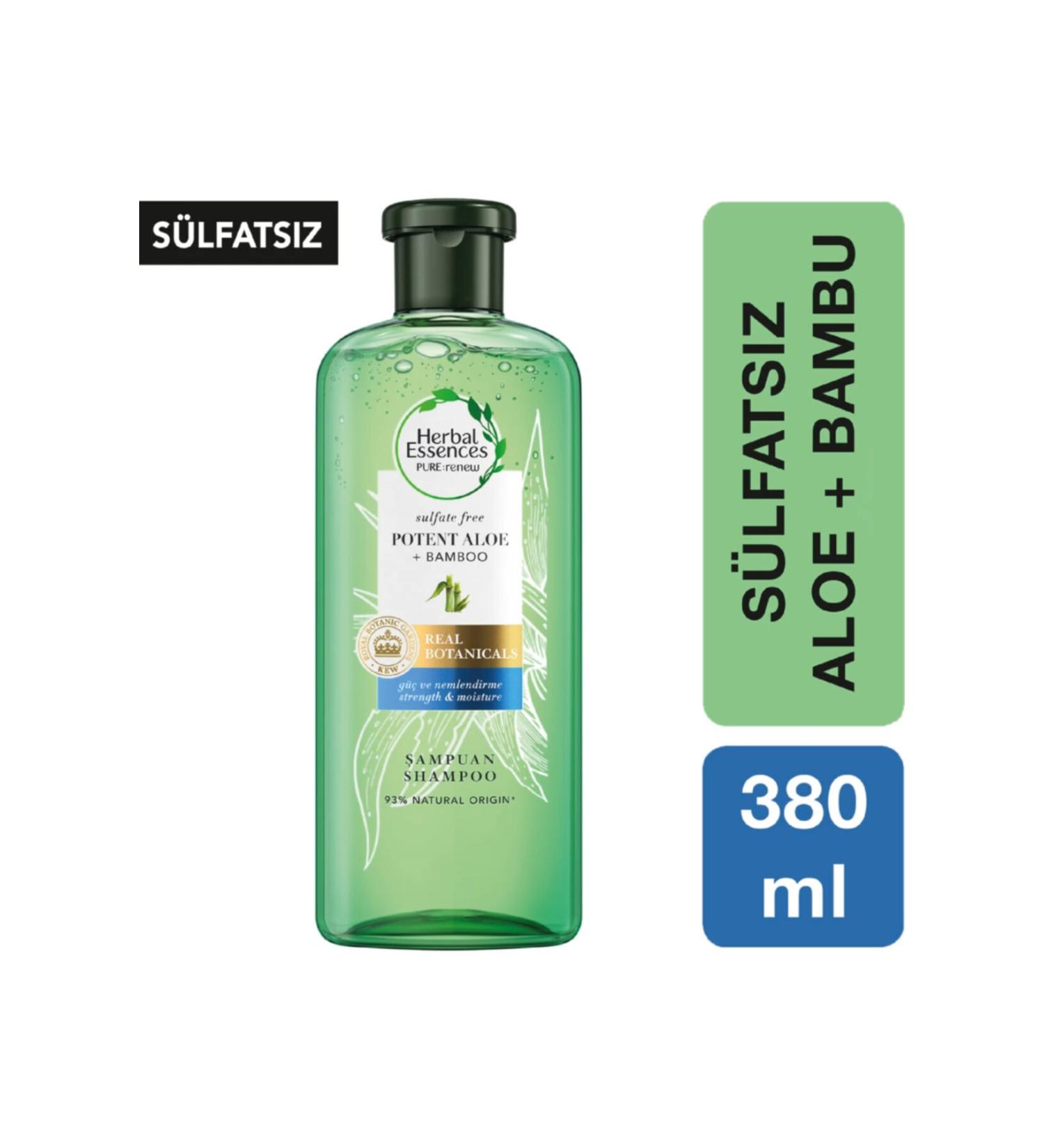 Herbal Essences Sulfate-Free Strength & Moisture Aloe + Bamboo Shampoo 380 Ml