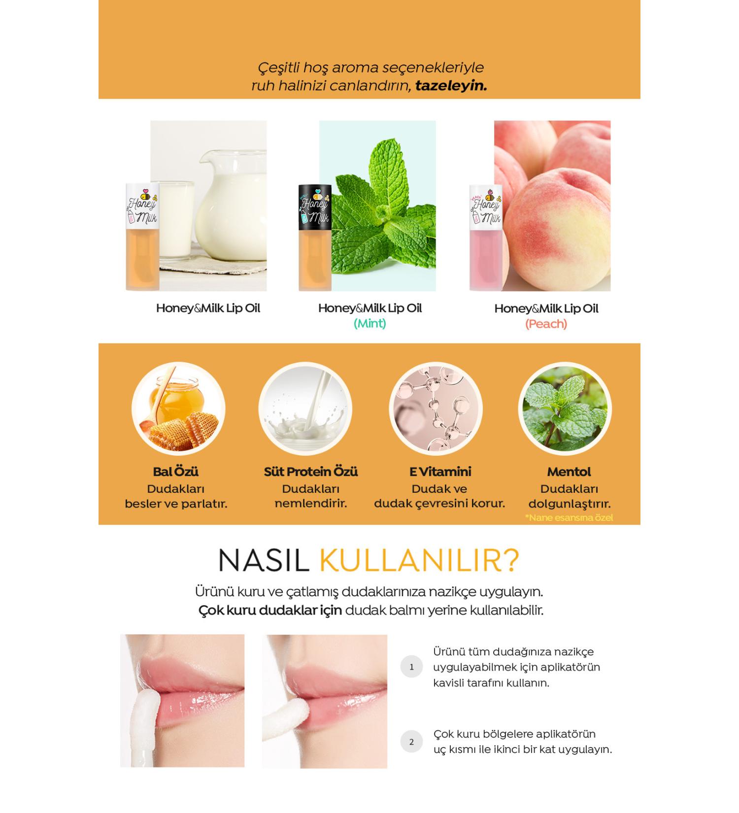 Missha Honey and Milk Nourishing Peach Flavored Lip Care Oil A'PIEU Honey&Milk Lip Oil Light (Peach) - Buy Online on GoSupps.com