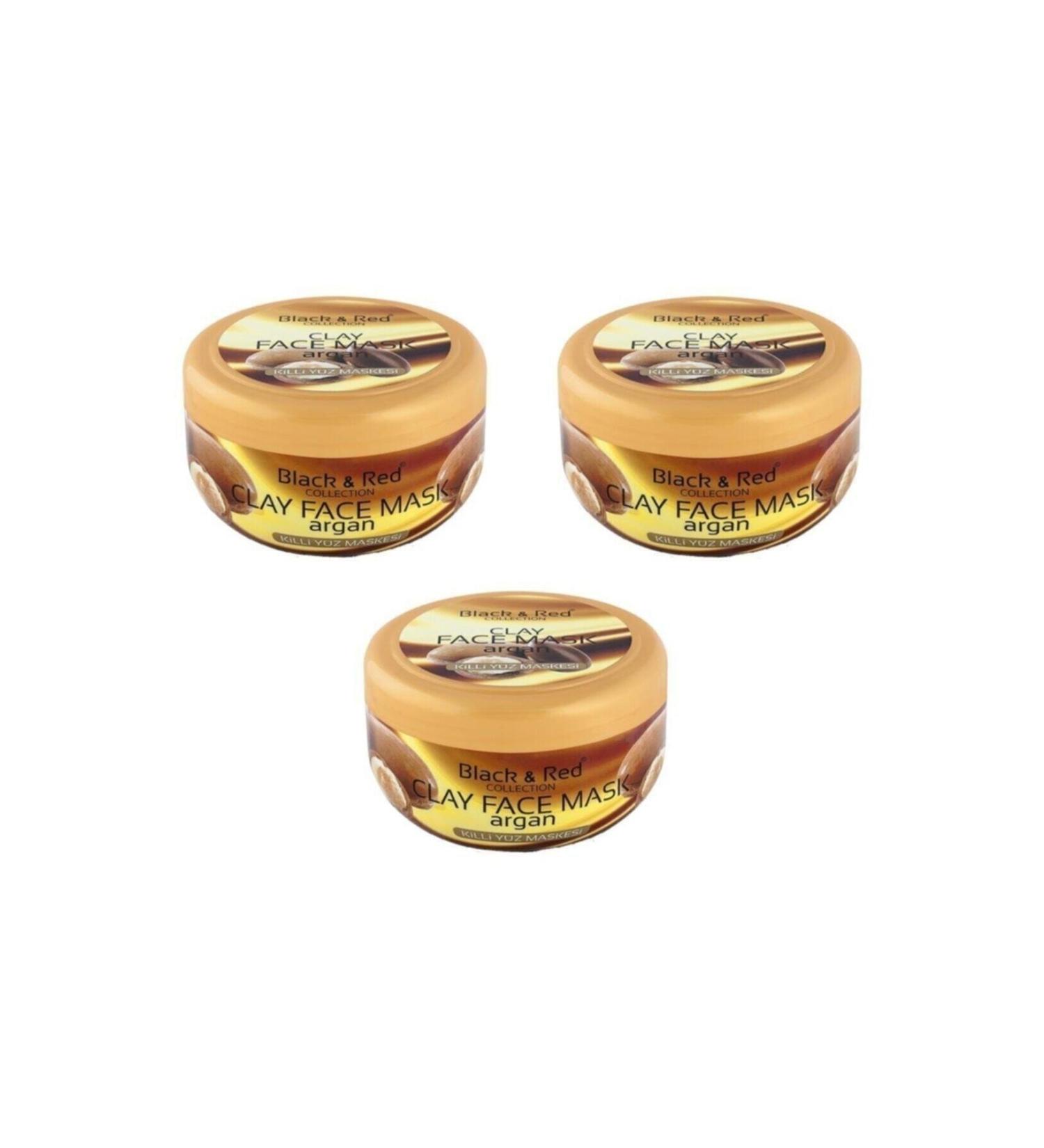 Black Red Argan Oil Clay Mask 3-pack