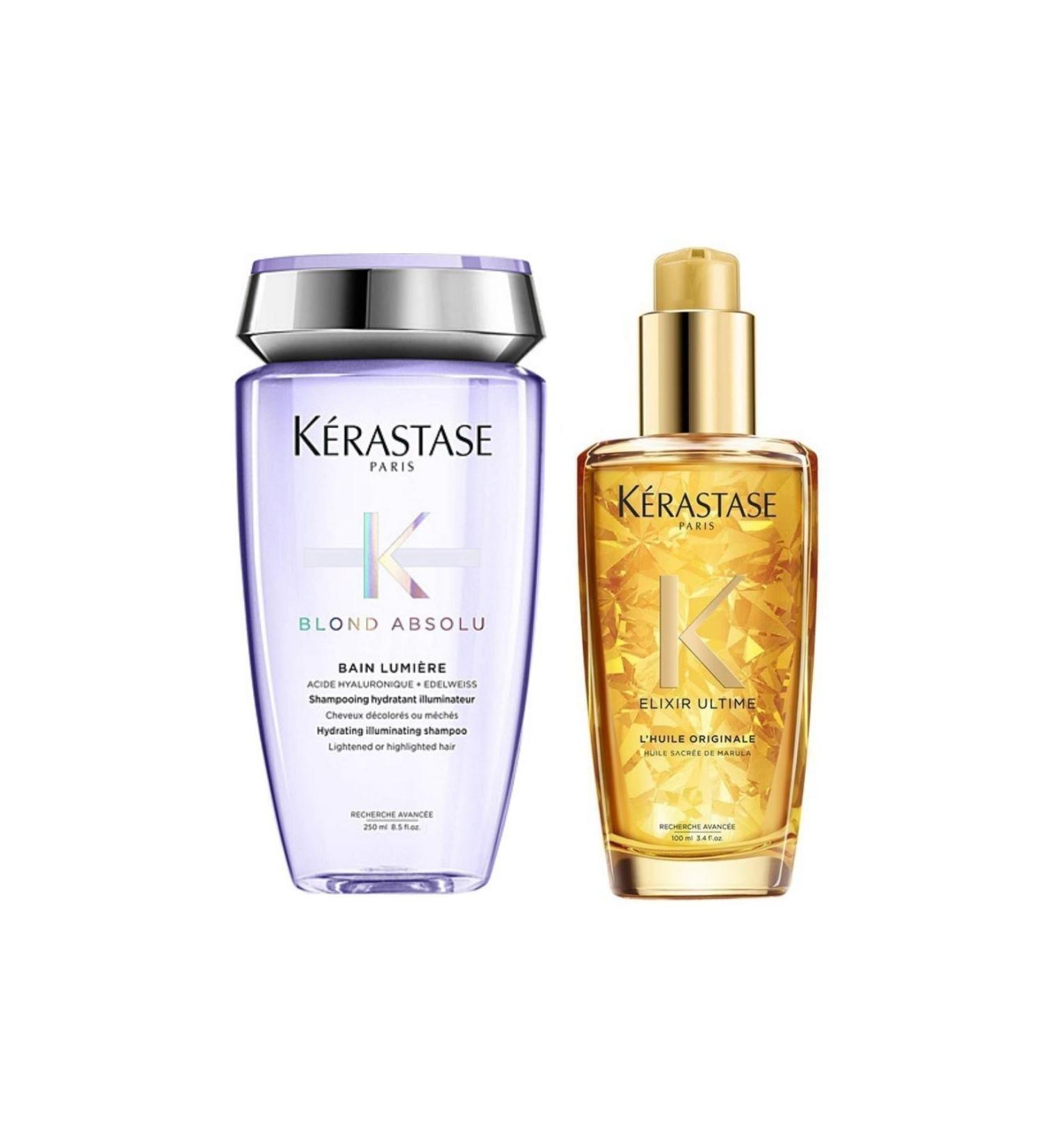 Kerastase Blond Absolu Bain Lumiere Shampoo 250 Ml + L'huile Originale Care Oil 100 Ml