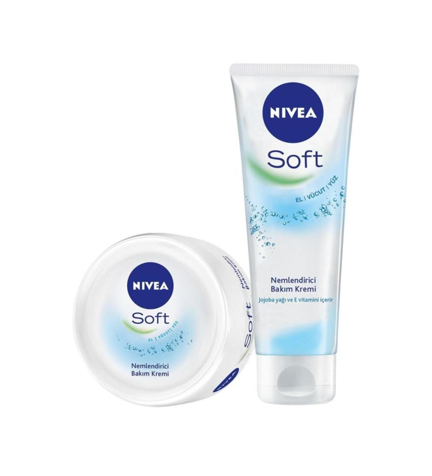 NIVEA Care Cream 100ml and Soft Care Cream 75ml Hand Face Body Vitamin E Jojoba OilBLK WW57