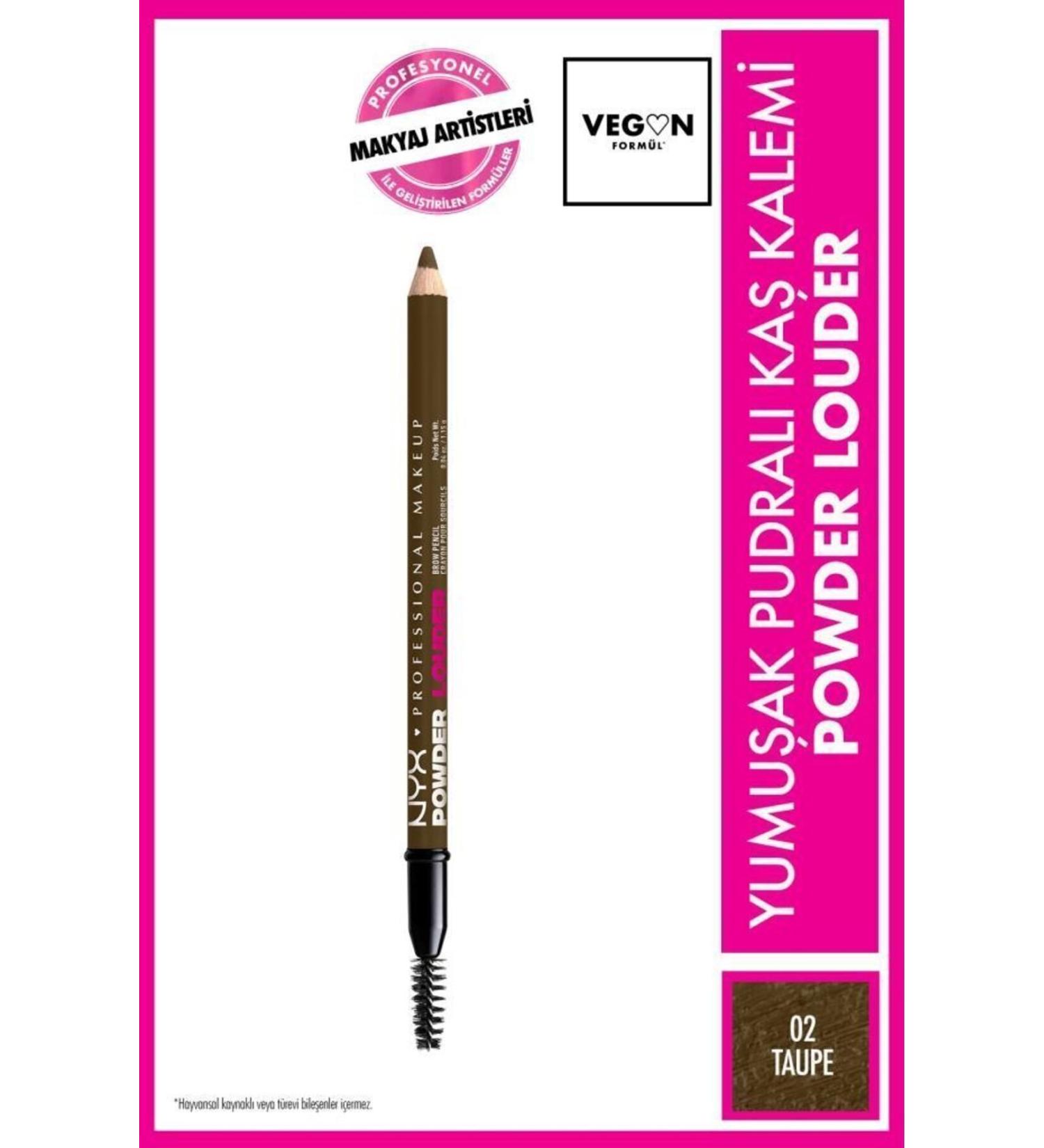 NYX Professional Makeup Powder Louder Powder Brow Pencil - 02 Taupe - Buy Online on GoSupps.com