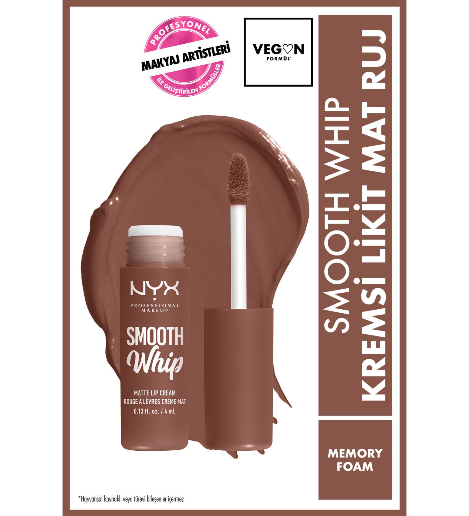 NYX Professional Makeup Smooth Whip Creamy Liquid Matte Lipstick - Memory Foam - Buy Online on GoSupps.com
