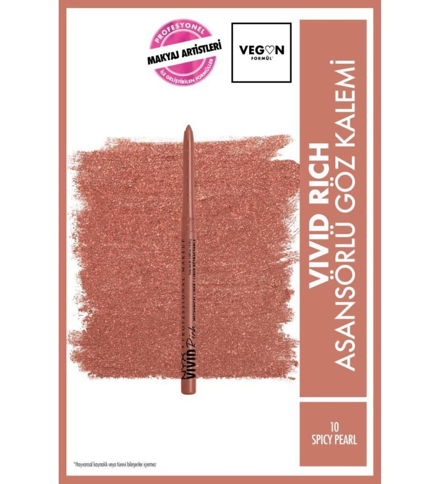 NYX Professional Makeup Vivid Rich Lift Eye Pencil - 10 Spicy Pearl - Buy Online on GoSupps.com