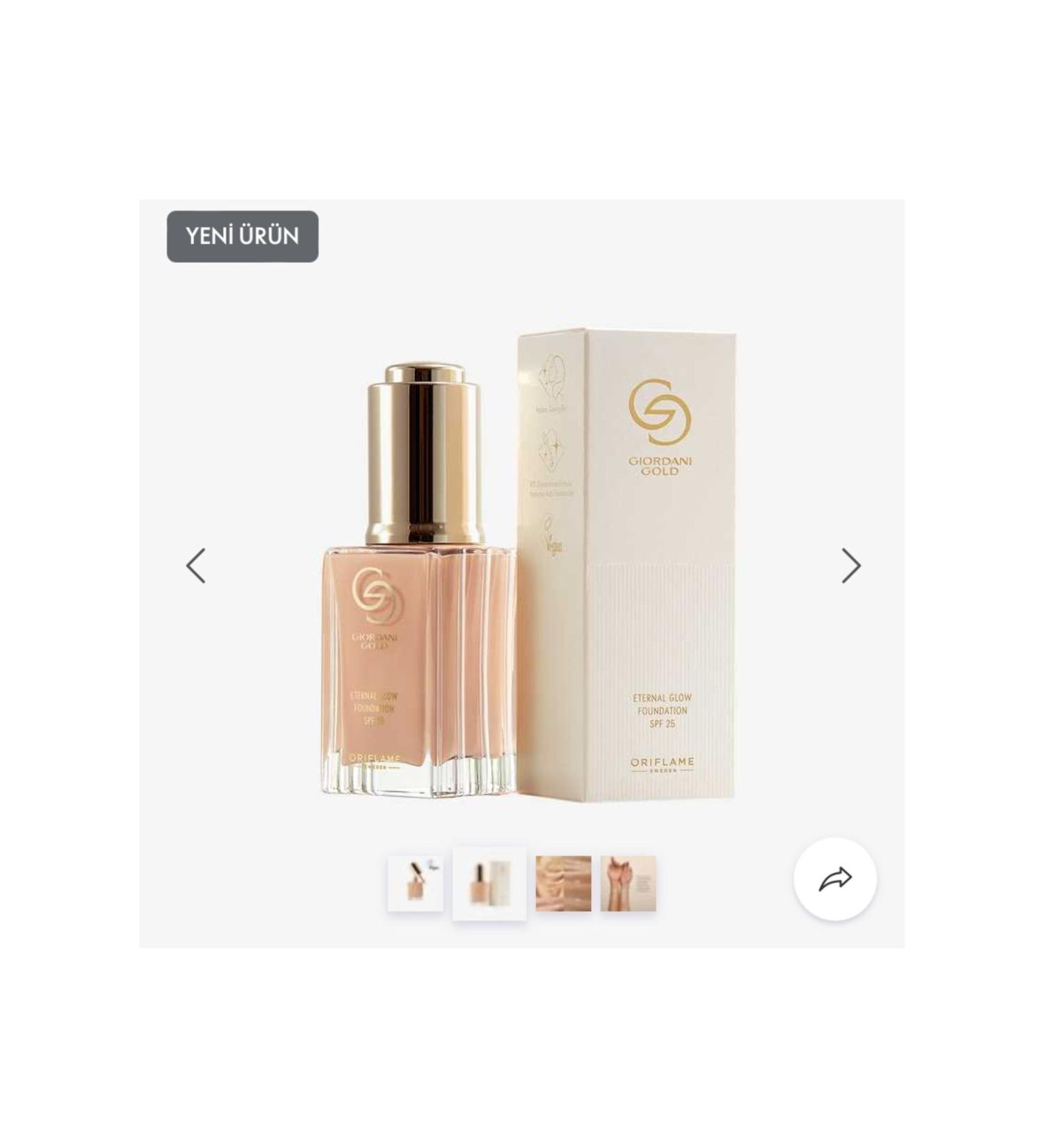 Oriflame Giordani Gold Eternal Glow Foundation SPF 25 43245new