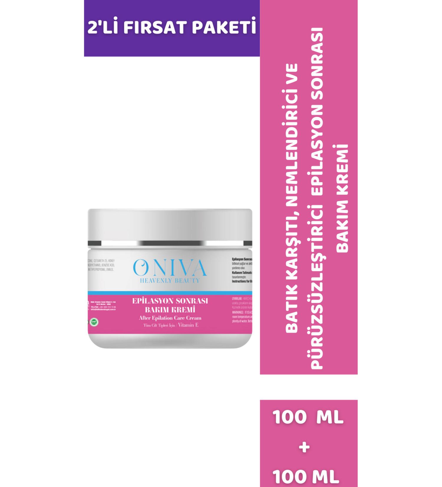 oniva 2-Pack Post-Epilation Repairing Soothing Care Cream (INGROWN CREAM) 100ml.