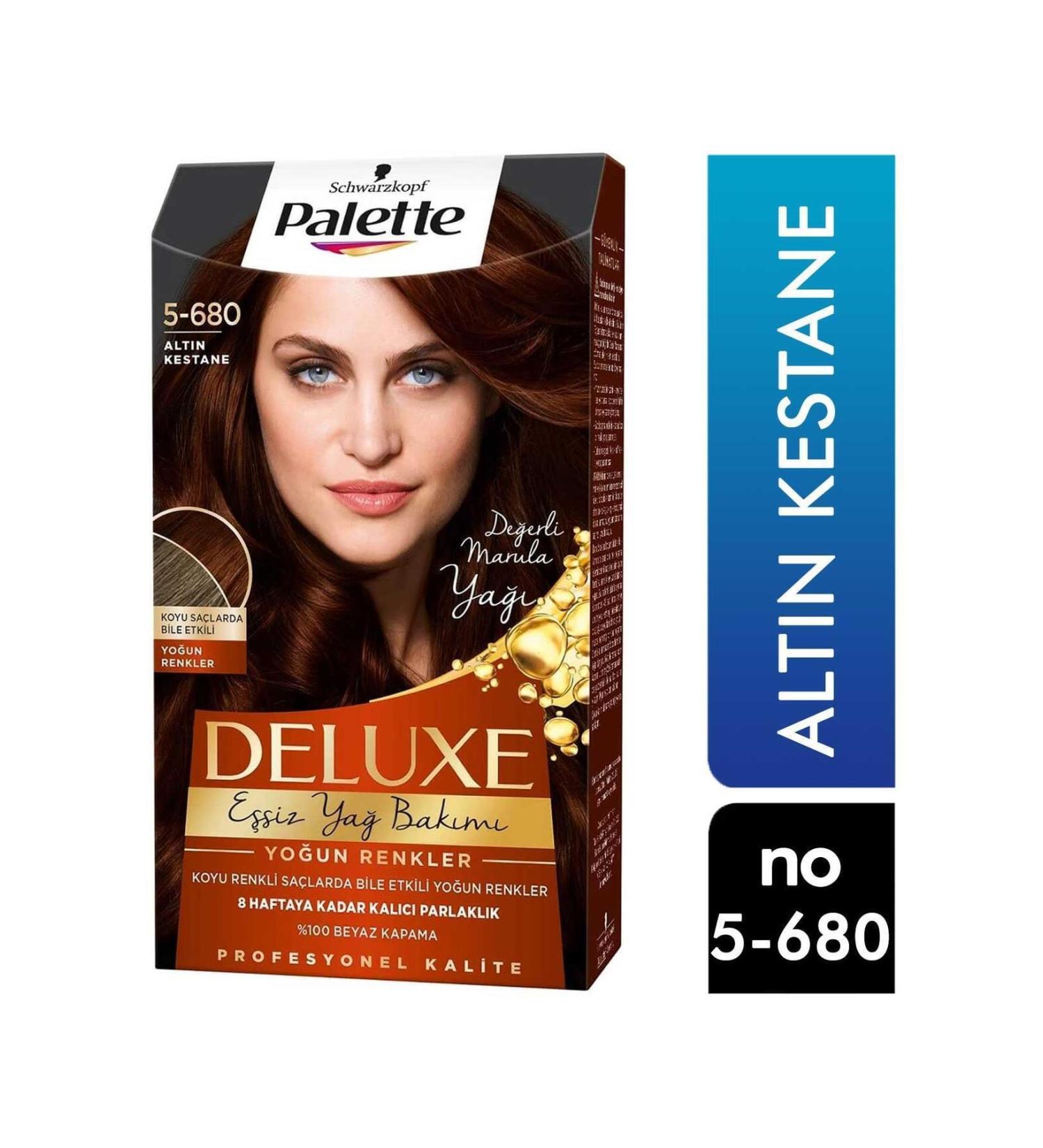 Palette Brand: Deluxe Unique Oil Care Hair Dye Golden Chestnut 5-680 6281031271889