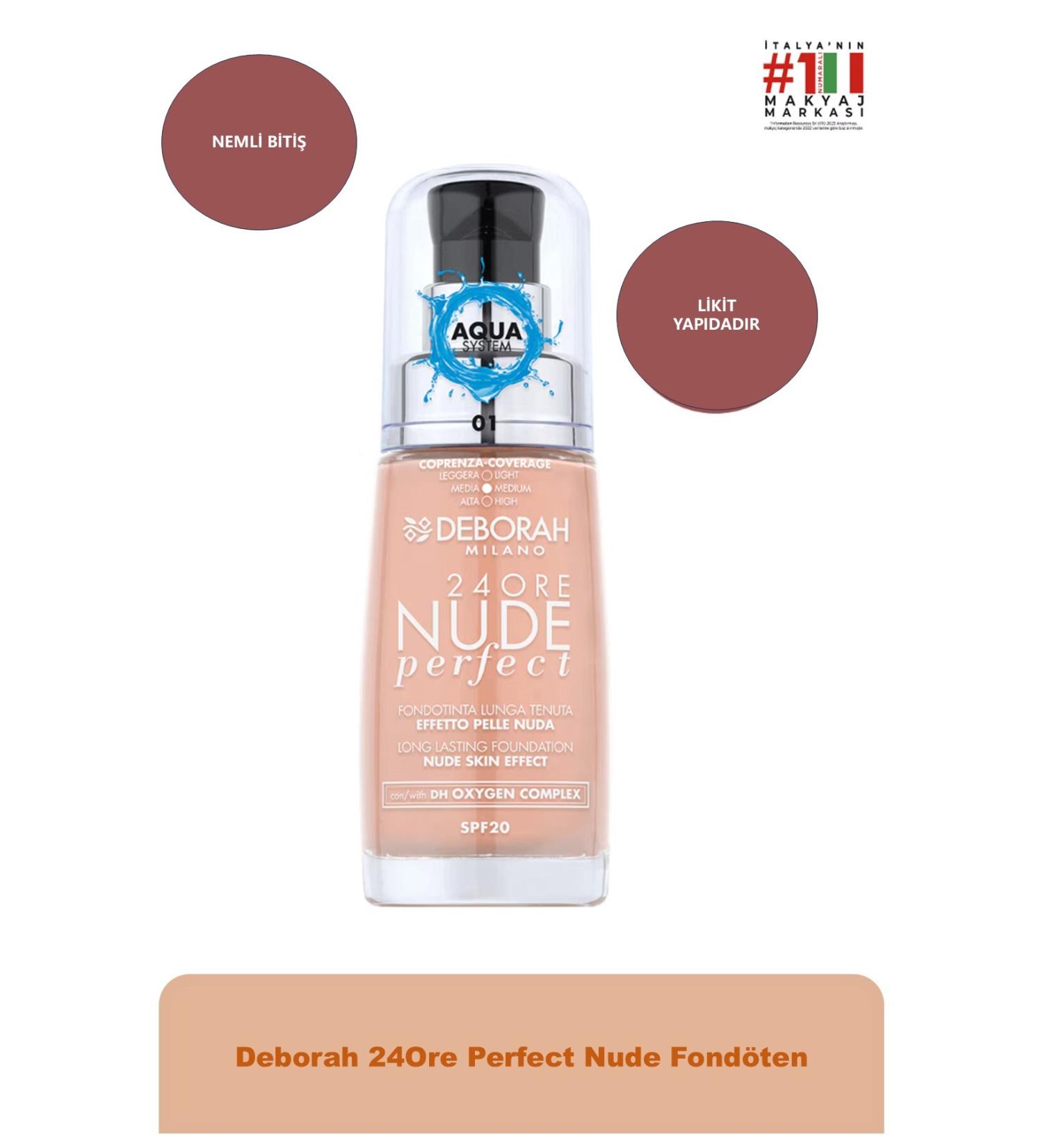 Deborah 24Ore Perfect Nude Foundation No: 01 Fair 8009518364675