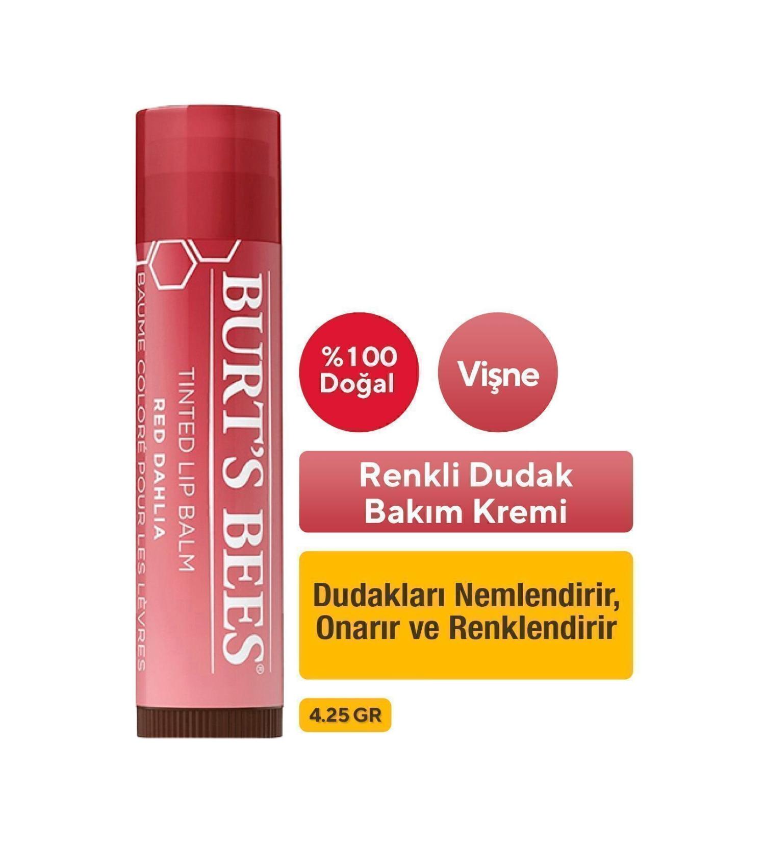 Burt's Bees Tinted Lip Balm Red Dahlia 4.25 gr - Buy Online on GoSupps.com