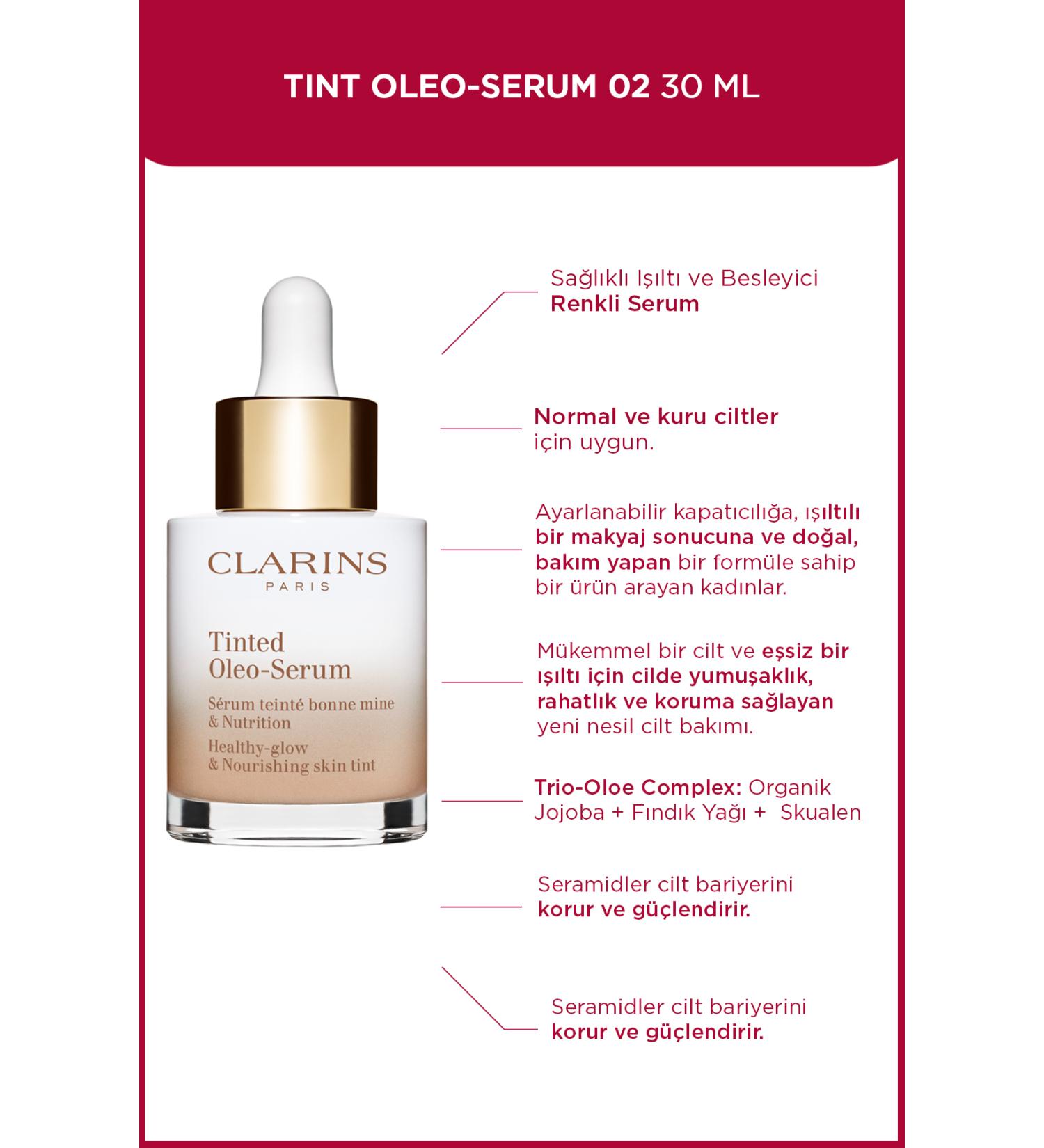 Clarins TINT OLEO-SERUM 02 30ML- Tinted Moisturizer - Buy Online on GoSupps.com