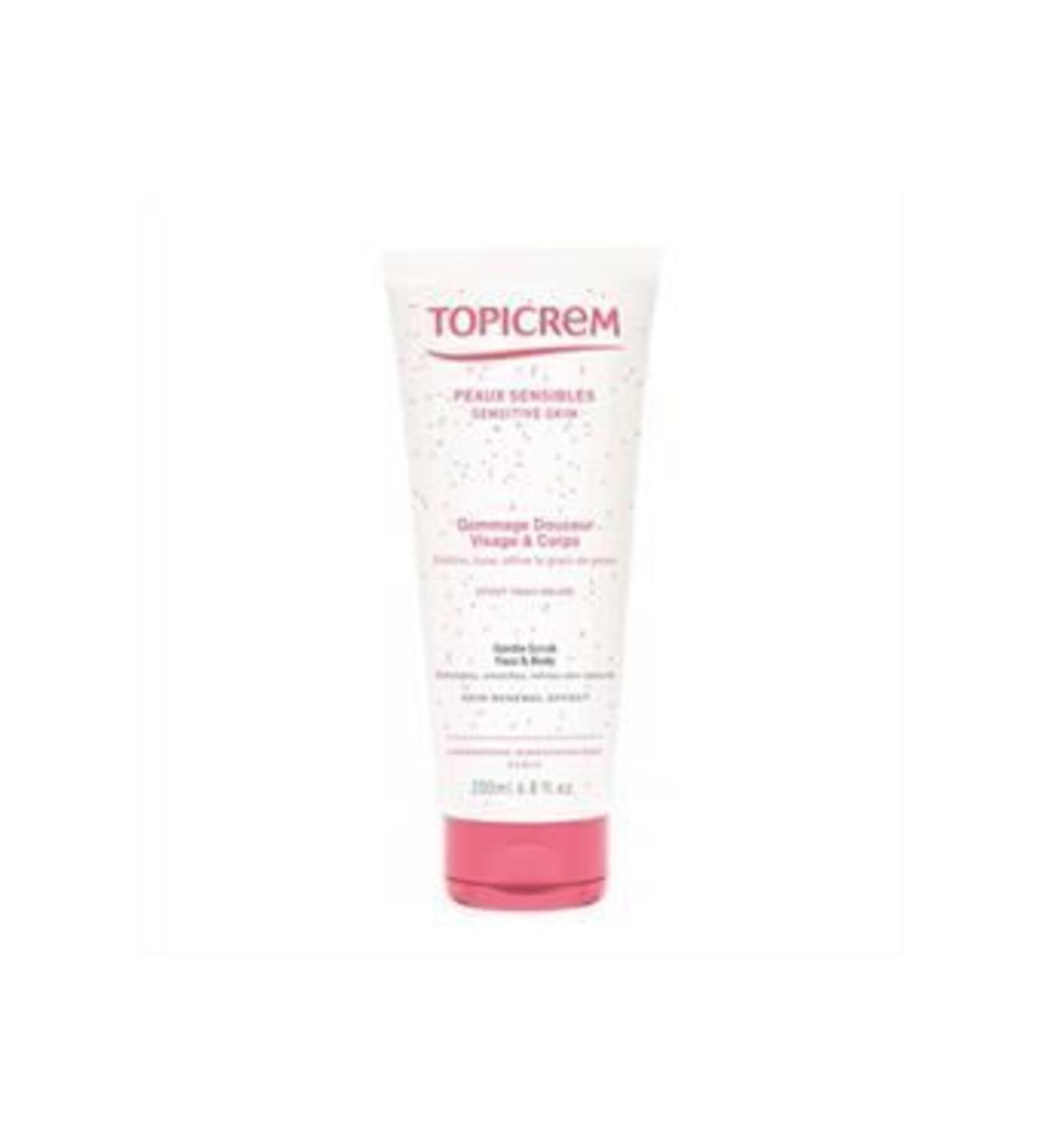 ( CLAY MASK GIFT ) Topicrem Gentle Scrub Face&Body 200 ml ( 1 PIECE )