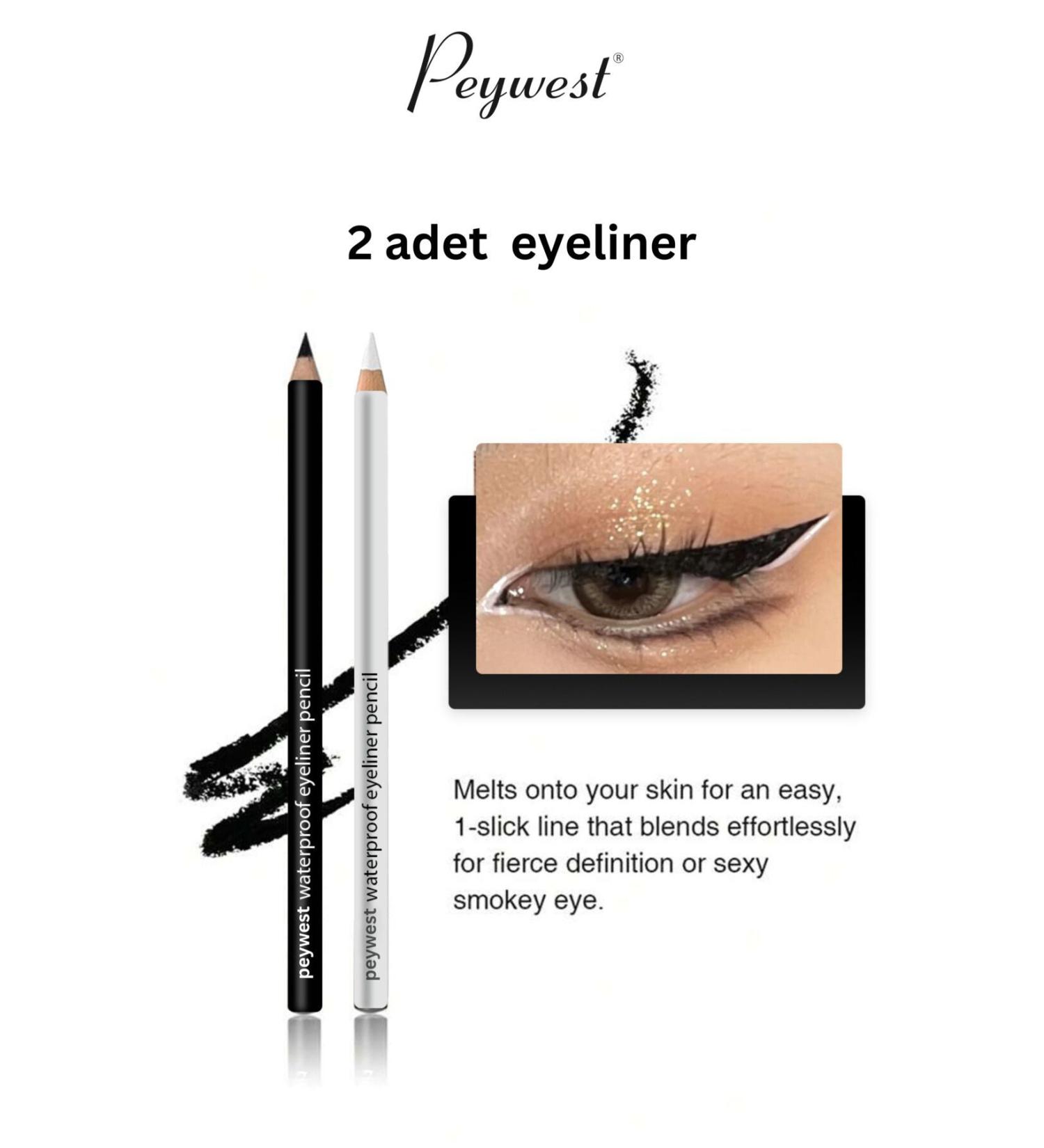 PEYWEST 3-Piece Eye Makeup Set (BLACK AND WHITE WATERPROOF EYELINER EYE LINGER PRO MAKEUP PENCIL SHARPENER SET) - Buy Online on GoSupps.com