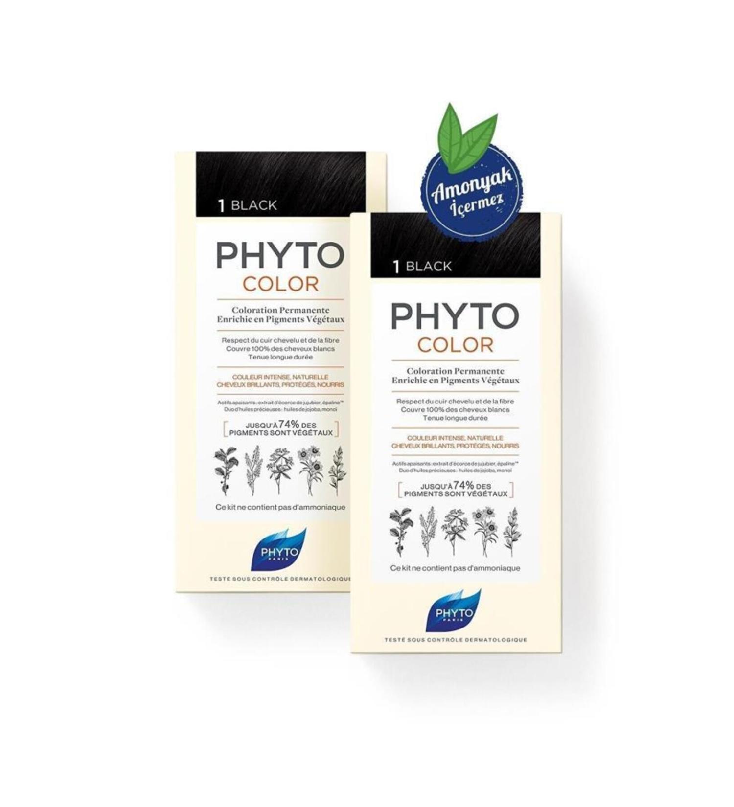 Phyto Color 1 - Black Double Coffret Package