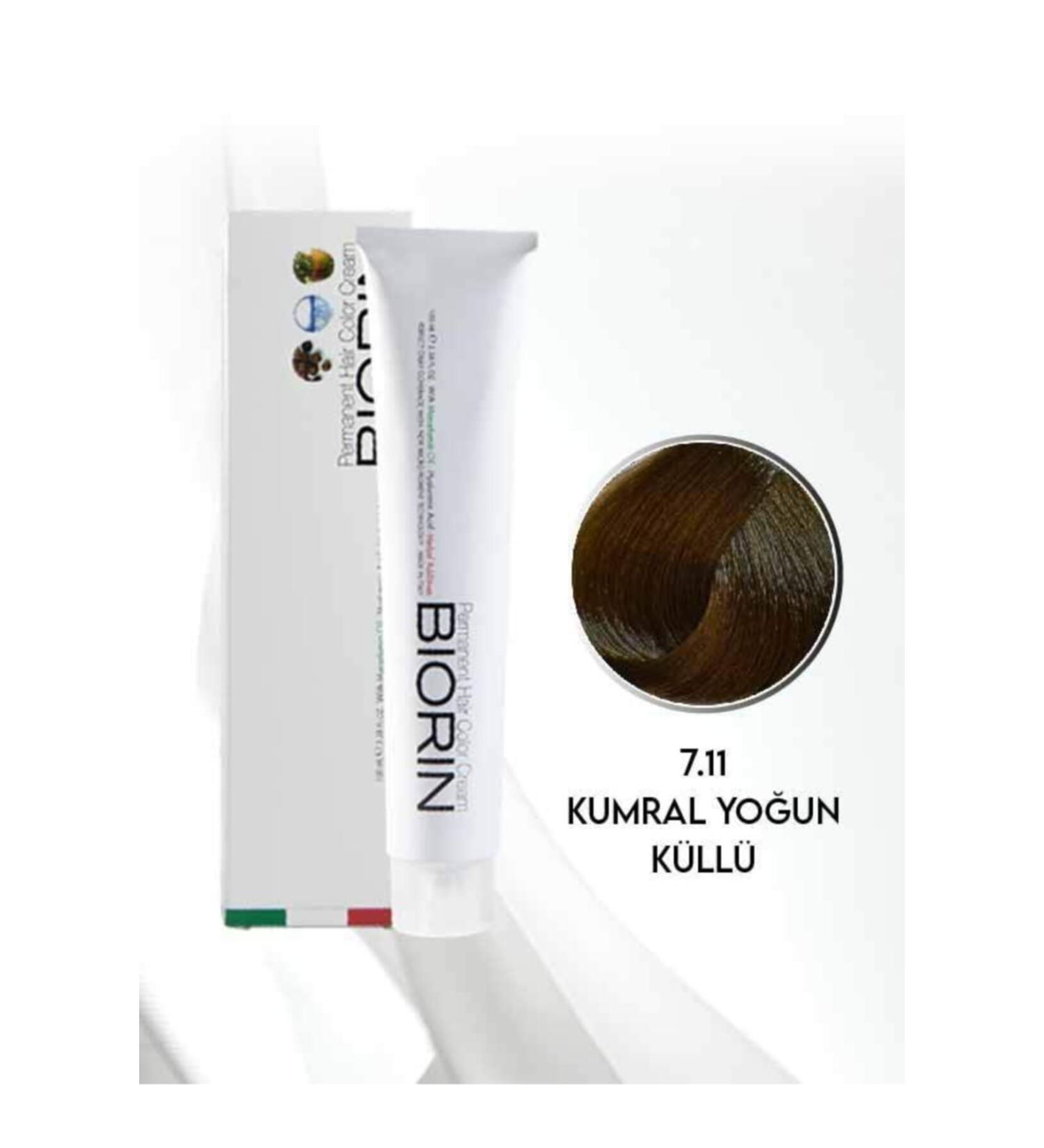 Biorin Permanent Hair Color Cream 100 Ml No: 7.11 Blonde Intense Ash