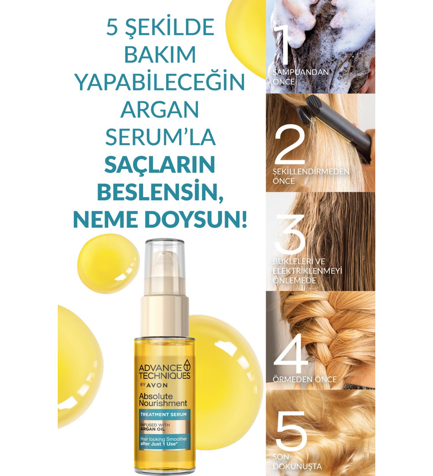 Avon Advance Techniques Nourishing Hair Serum with Argan Oil 30 Ml. Triple Set - Buy Online on GoSupps.com
