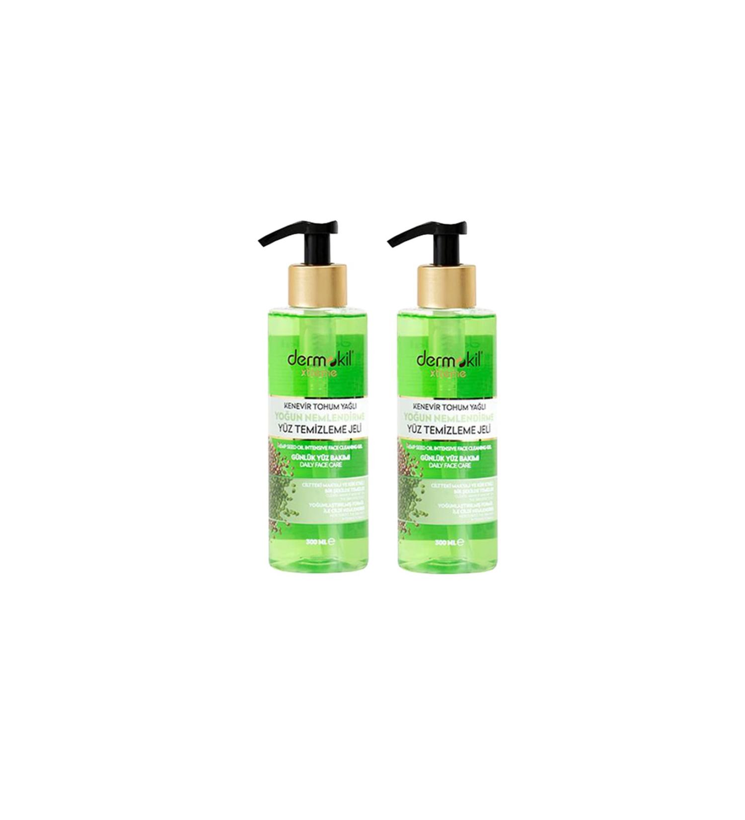 Dermokil Hemp Seed Oil Intensive Moisturizing Facial Cleansing Gel 300 ml X 2 Pcs