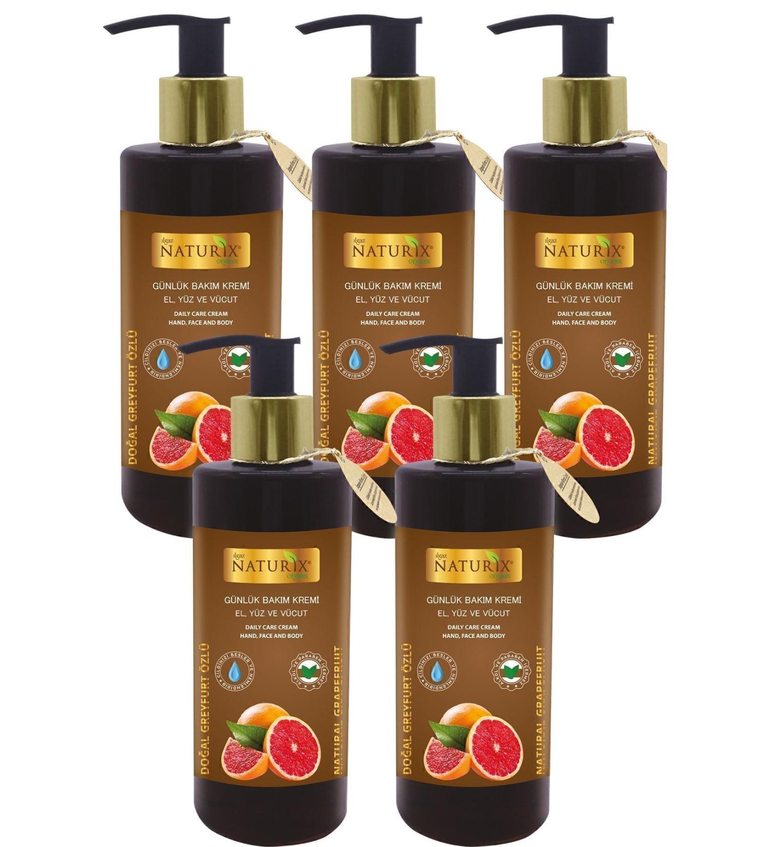 Naturix Anti-Aging Rejuvenating Skin Care Cream Vitamin C Grapefruit Extract Hand Face Body Lotion 5 Pieces