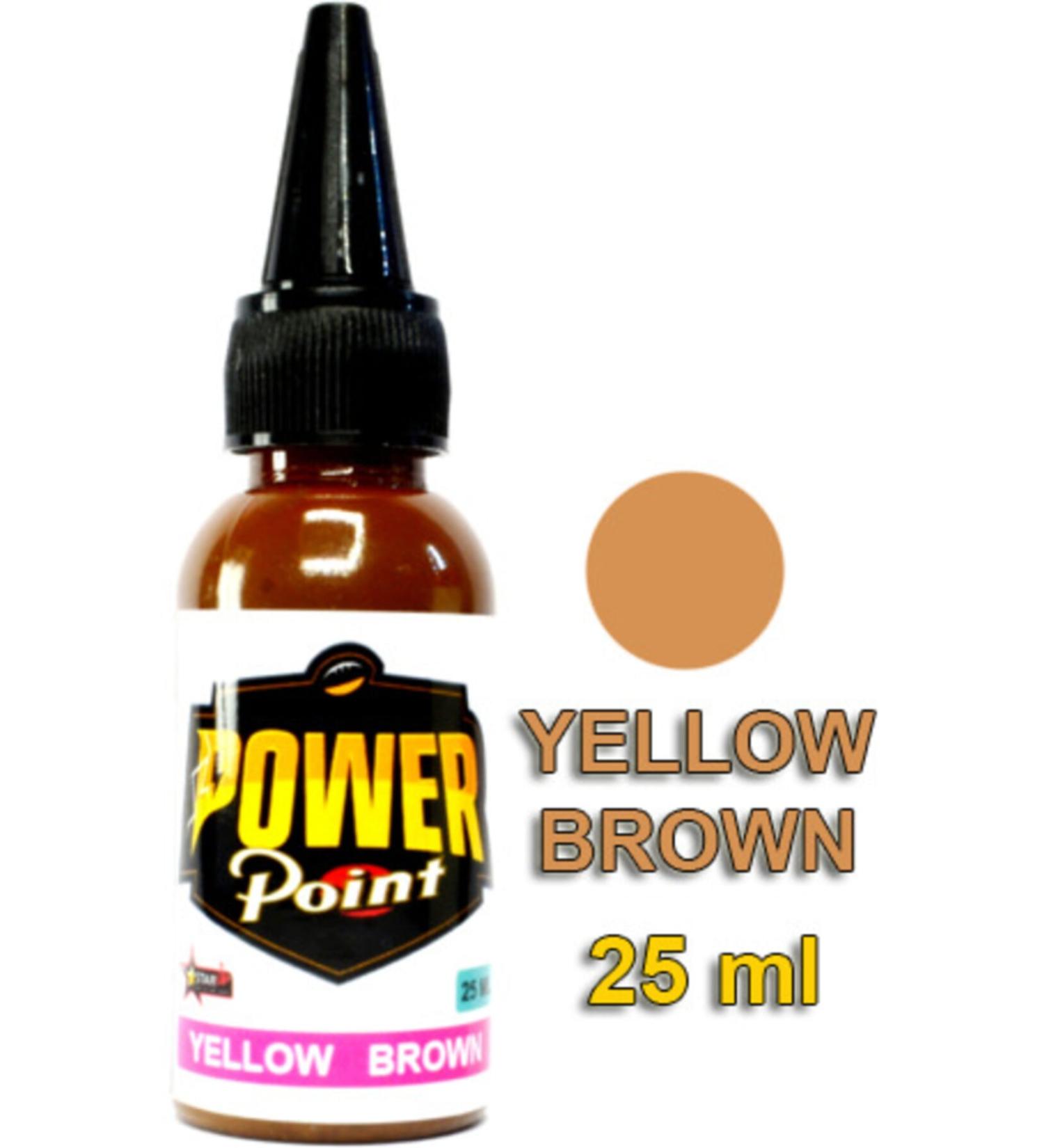 POWER POINT Yellow Brown Permanent Makeup Dye USA 25 Ml