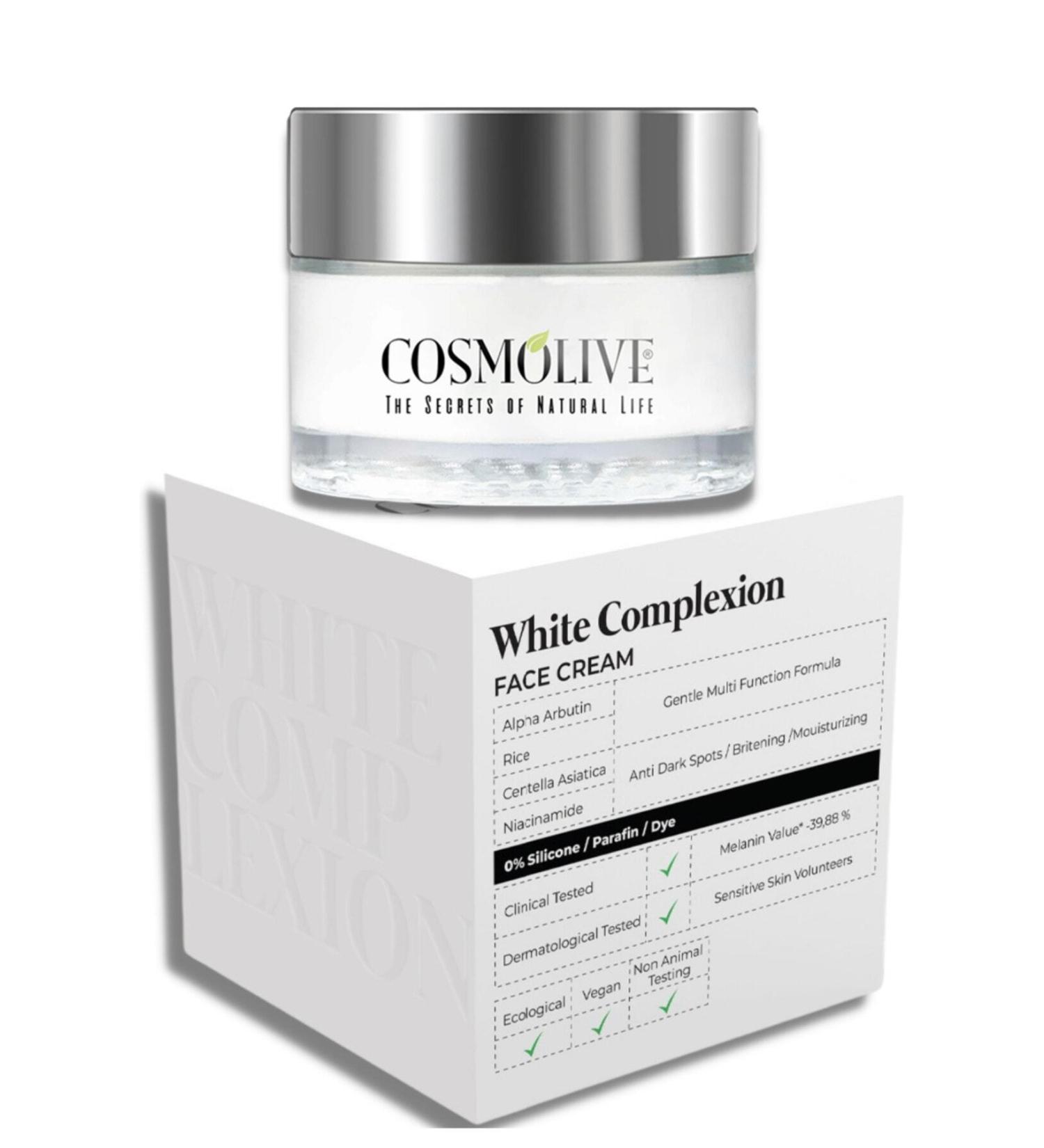 Cosmolive Skin Whitening Anti-Stain Moisturizing Face and Body Cream Glass Jar Premium Natural Design - Buy Online on GoSupps.com