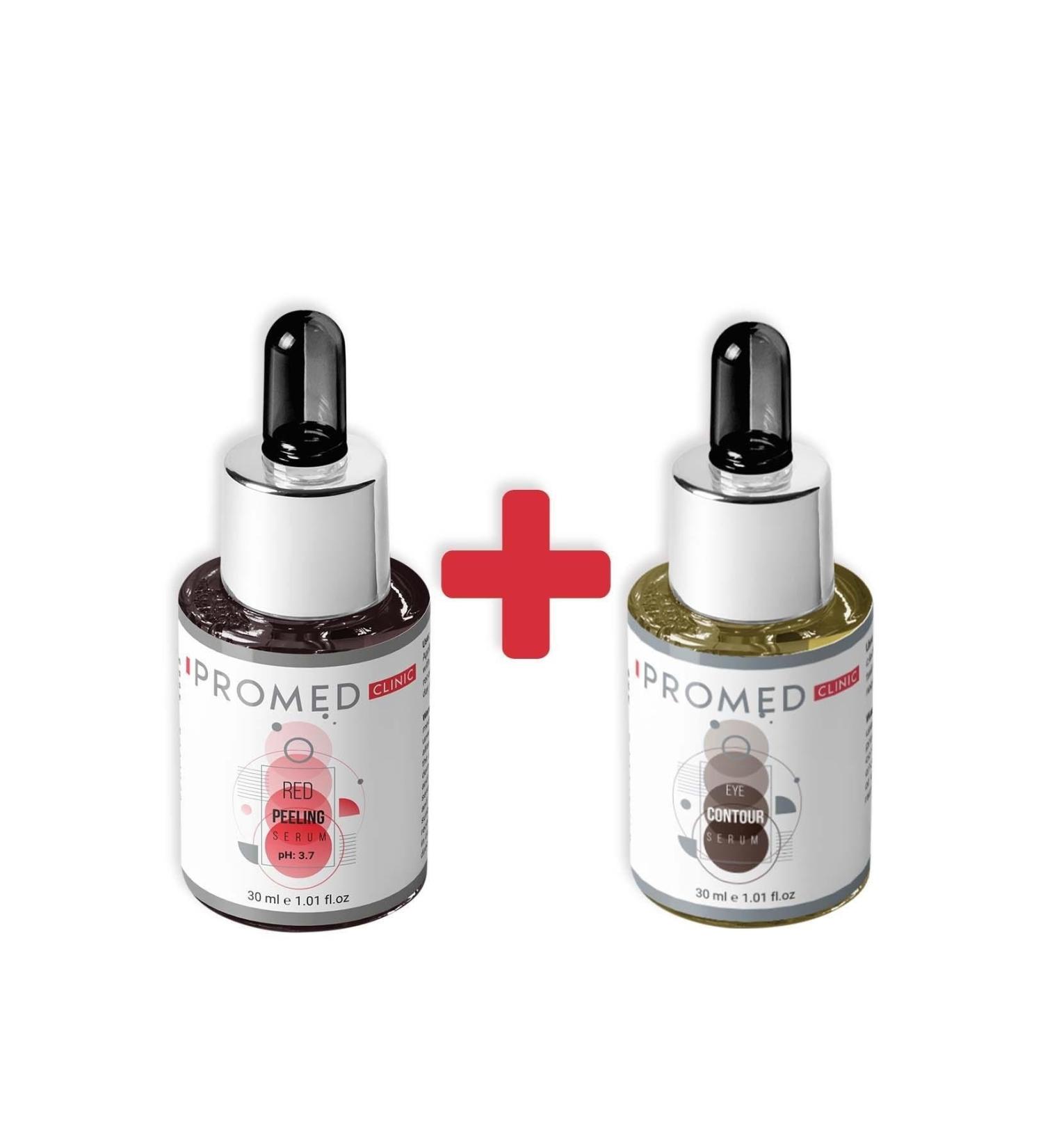 Promed Clinic Skin Rejuvenator Anti-Acne Red Peeling Serum 30 Ml + Brightening Eye Contour Serum 30 Ml