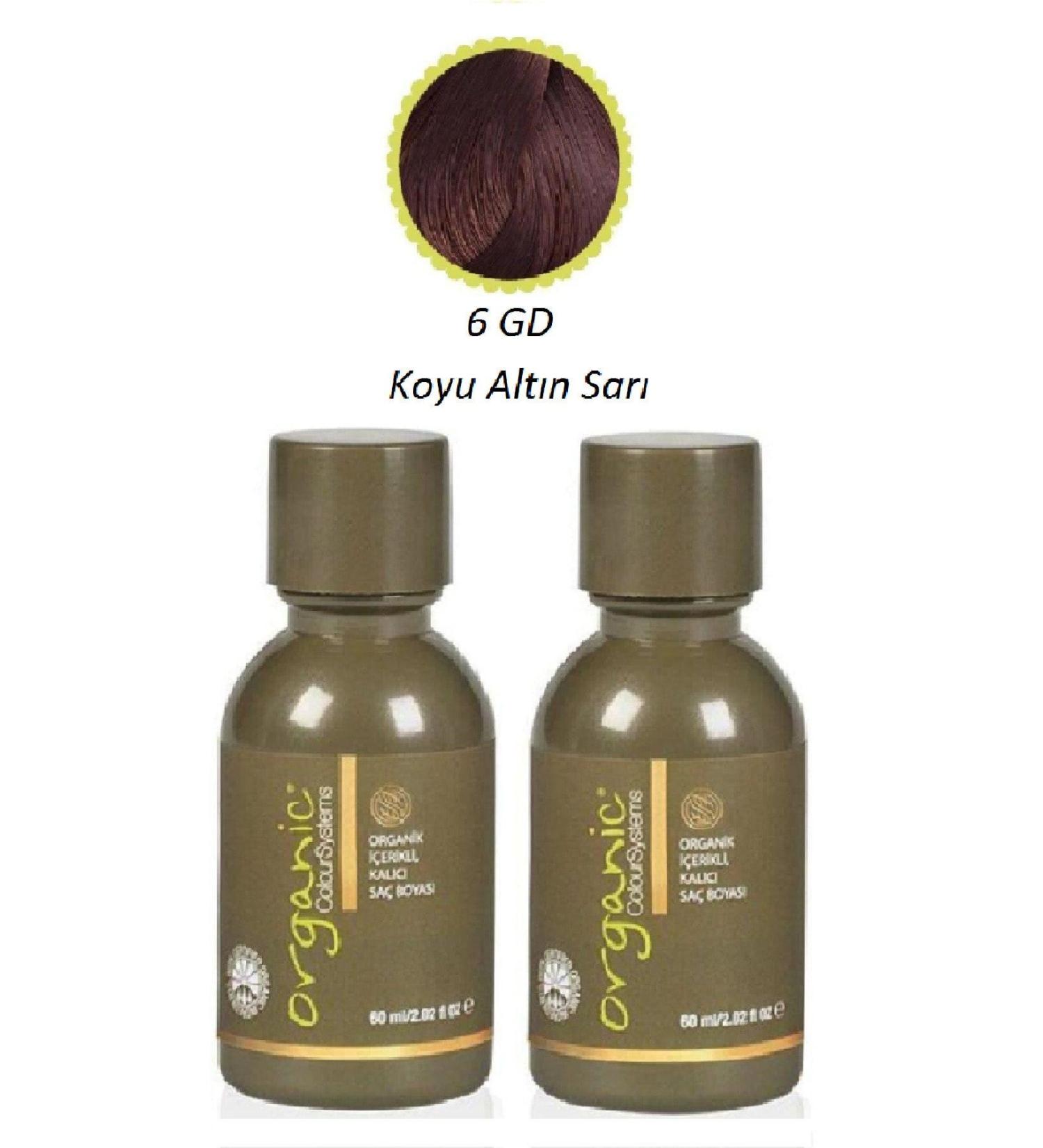 Organic Colour Systems 6 Gd Dark Golden Blonde Hair Dye 60 Ml X 2 Pieces