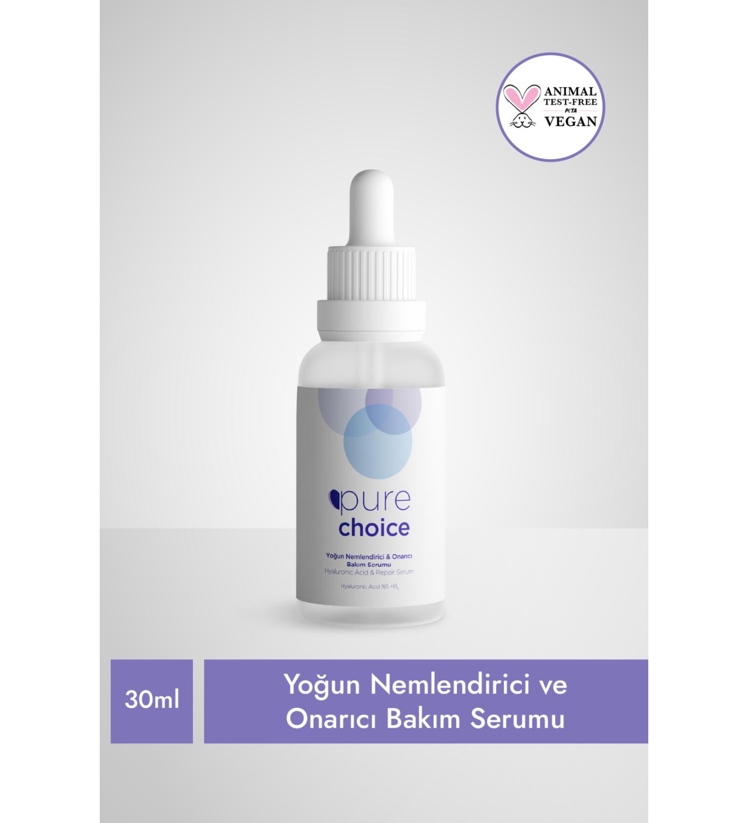 Pure Choice Intensive Moisturizing & Repairing Care Serum 30 Ml (Hyaluronic Acid 5% + Panthenol Vitamin B5 5%) - Buy Online on GoSupps.com