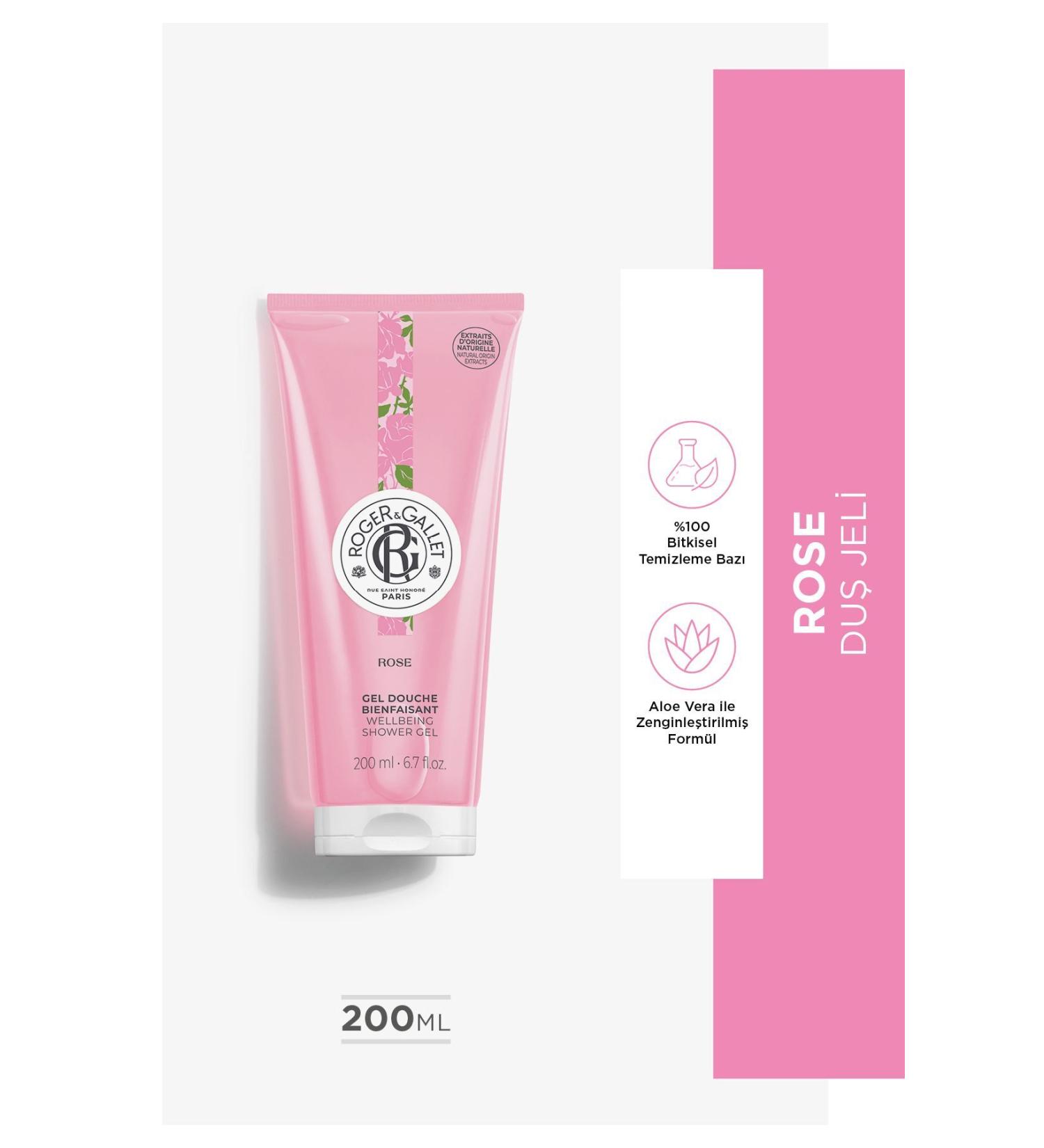 Roger&Gallet Rose Aloe Vera and Rose Extract Revitalizing Herbal Moisturizing Shower Gel 200 ml