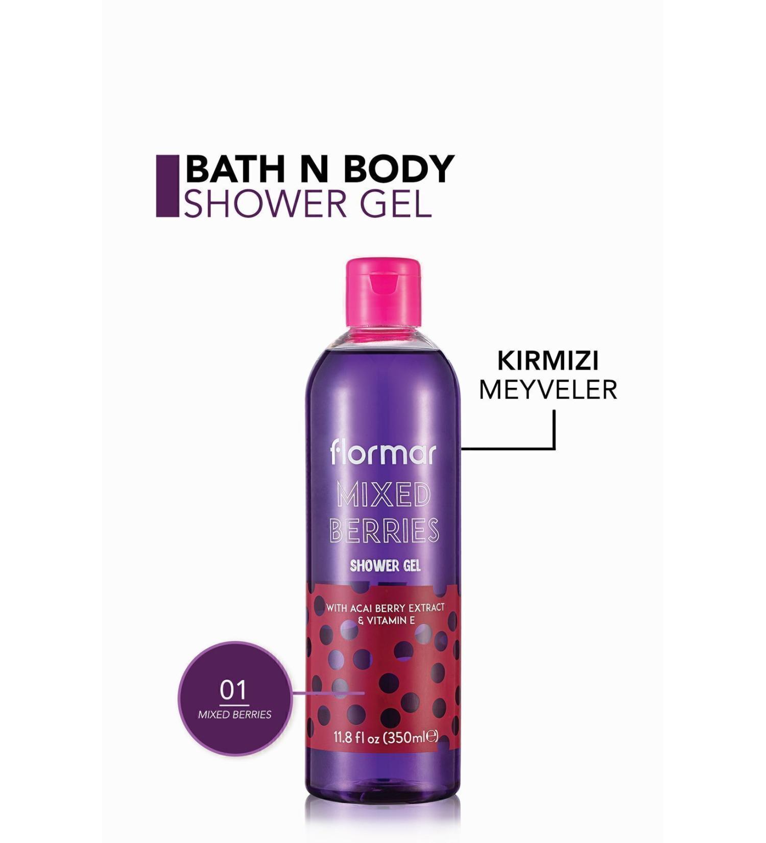 Flormar Fruit Scented Nourishing Shower Gel (red Fruit) - Shower Gel - 001 Mixed Berries - 8690604493340 - Buy Online on GoSupps.com