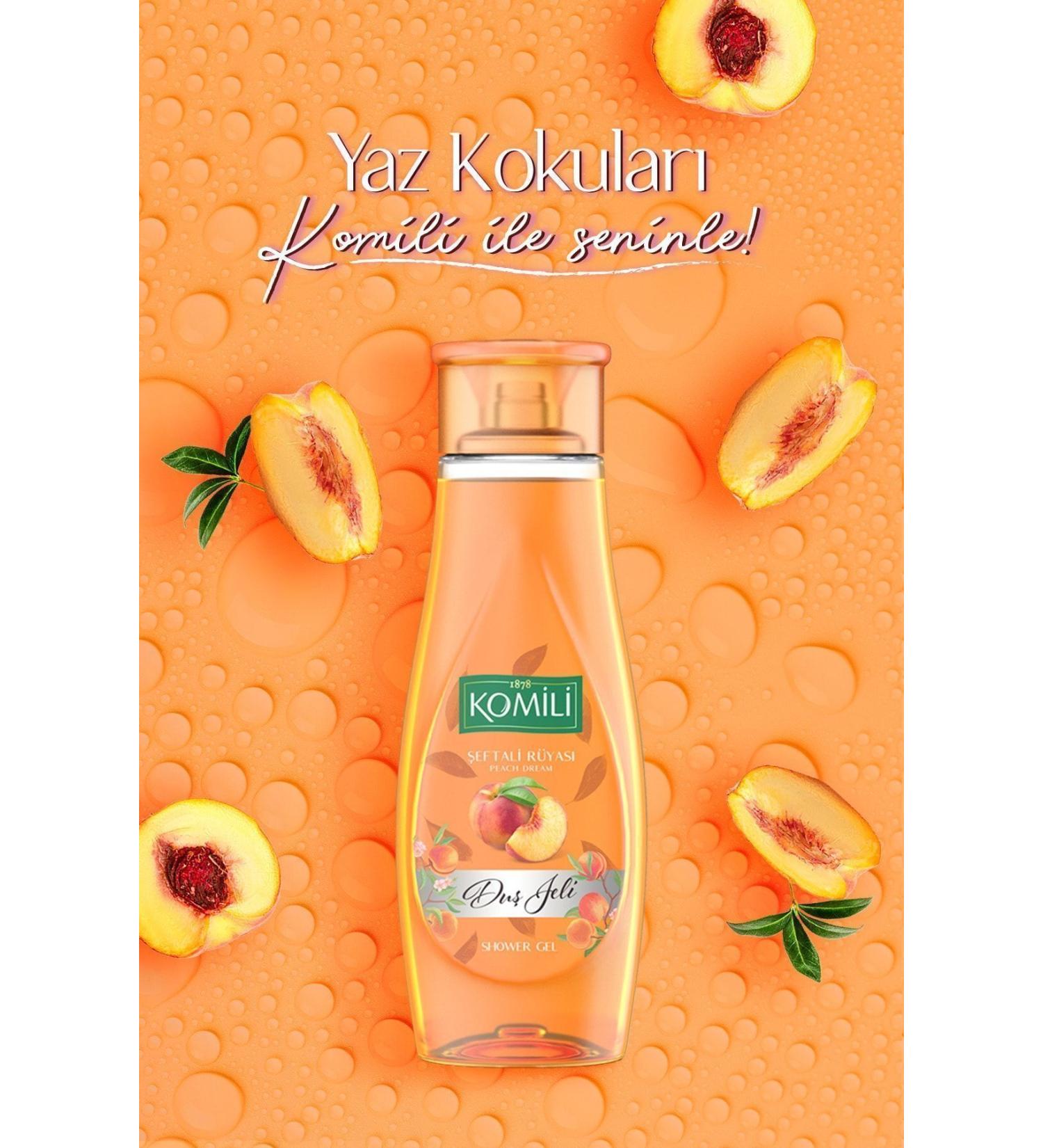Komili Peach Dream Vegan Shower Gel Set of 4 - Peach and Summer Fruits Scented - 4 X 500 ML - Buy Online on GoSupps.com