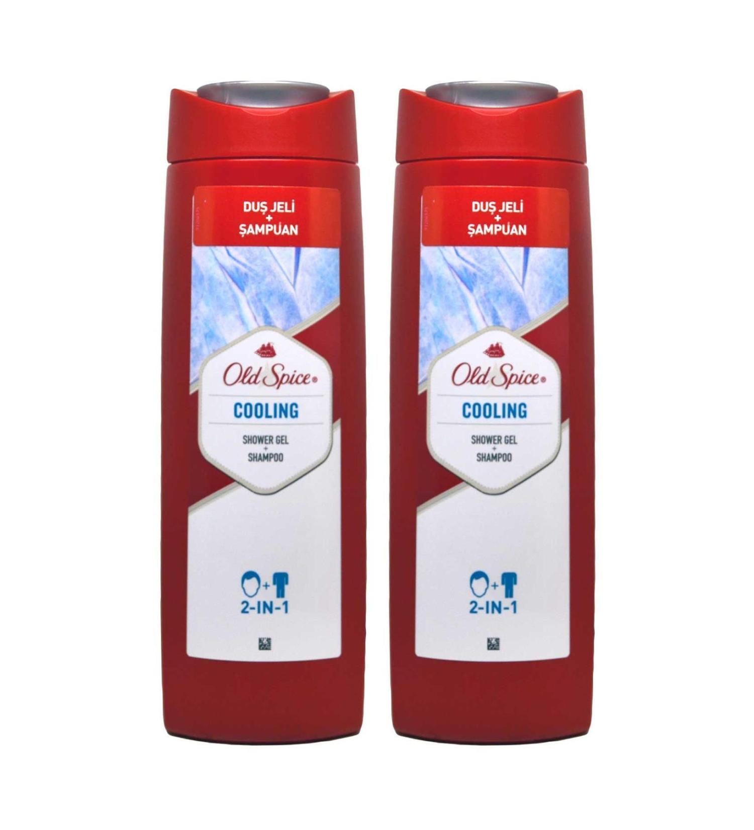 Old Spice Shower Gel and Shampoo Cooling 2 in 1 400 ml X 2 Pcs