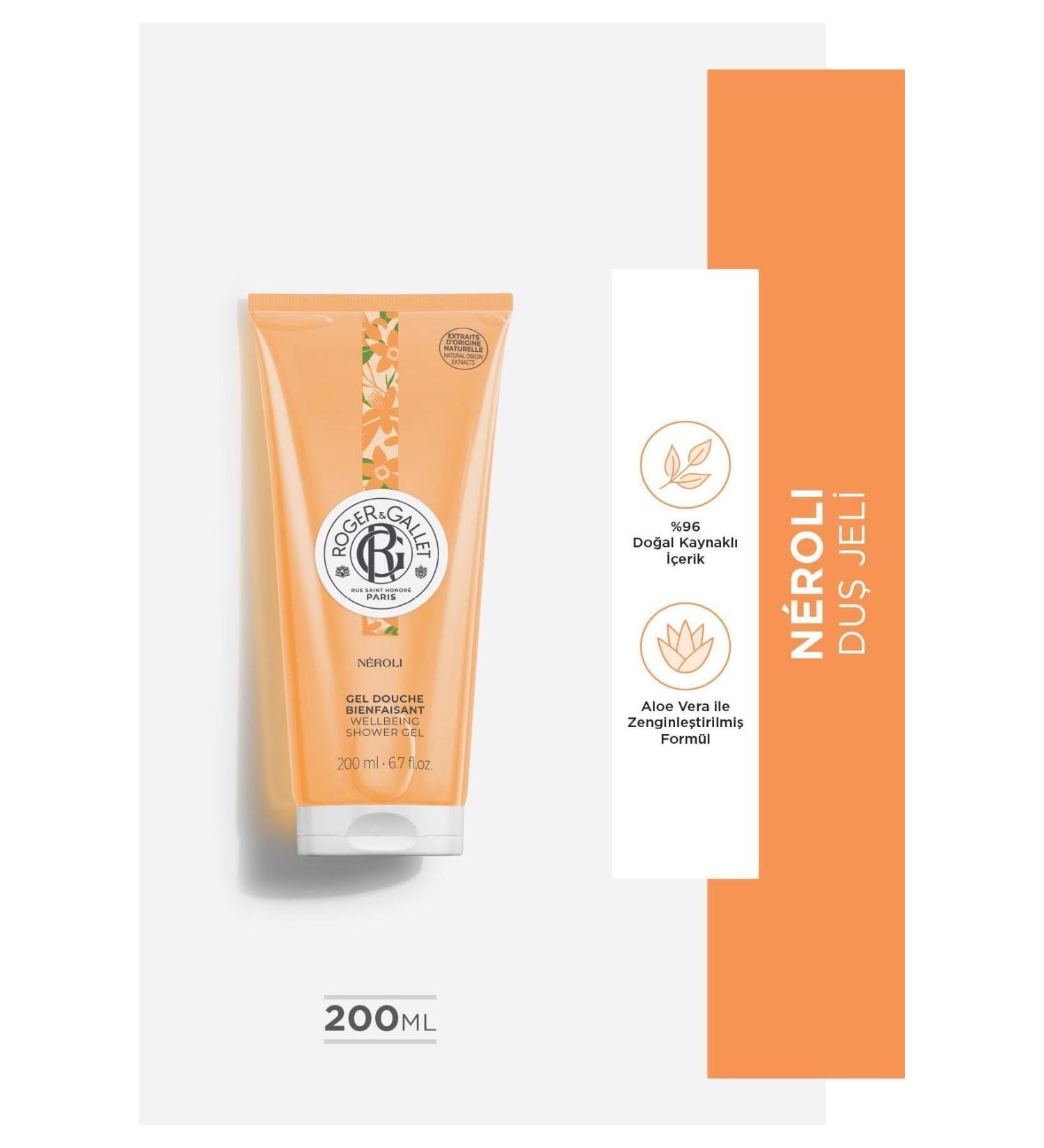 Roger&Gallet Neroli Aloe Vera and Orange Blossom Extract Revitalizing Herbal Moisturizing Shower Gel 200ml - Buy Online on GoSupps.com