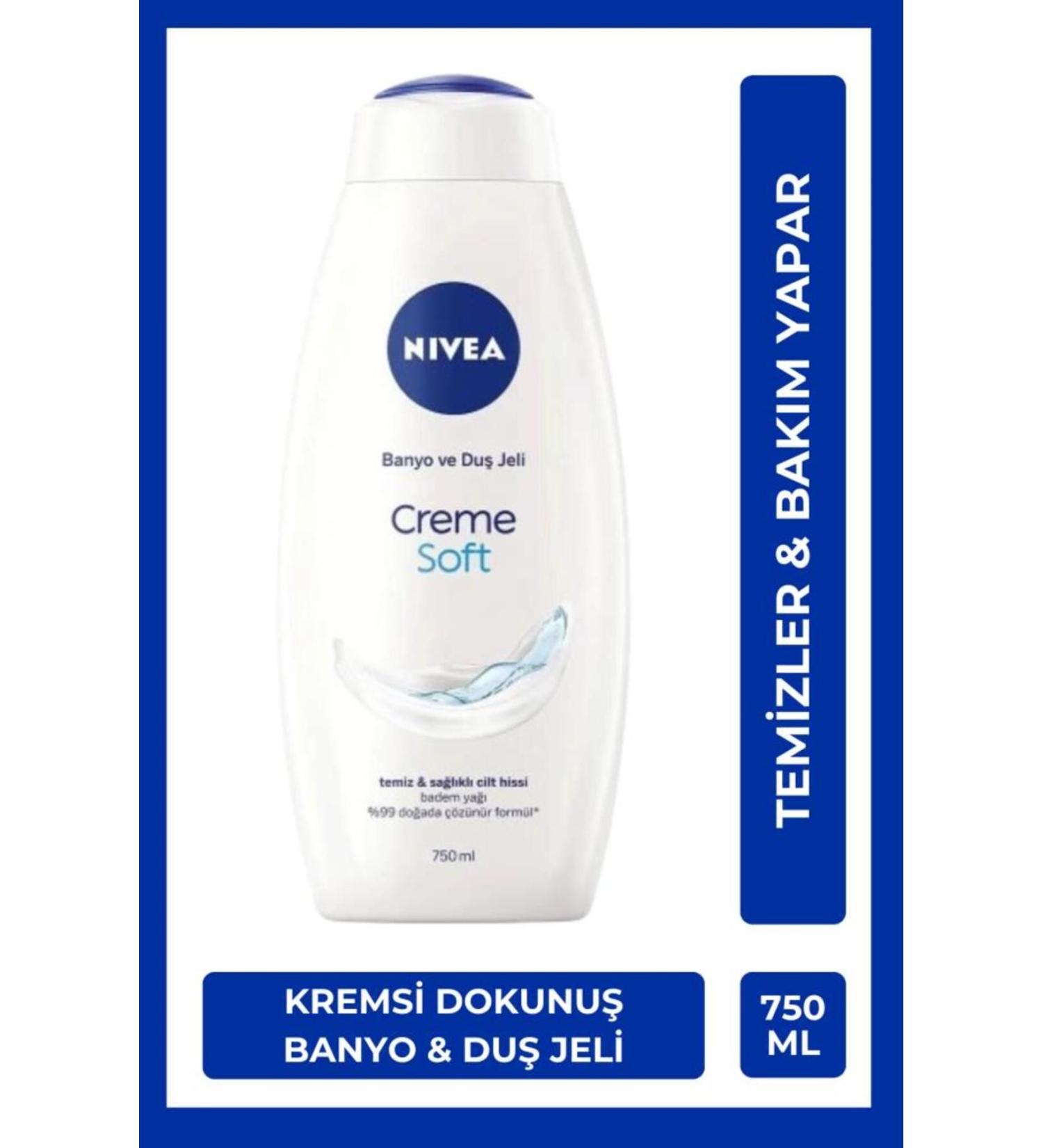 NIVEA Creme Soft Creamy Touch Shower Gel 750ml Almond Oil Moisturizing Economic Size Vitamin E - Buy Online on GoSupps.com