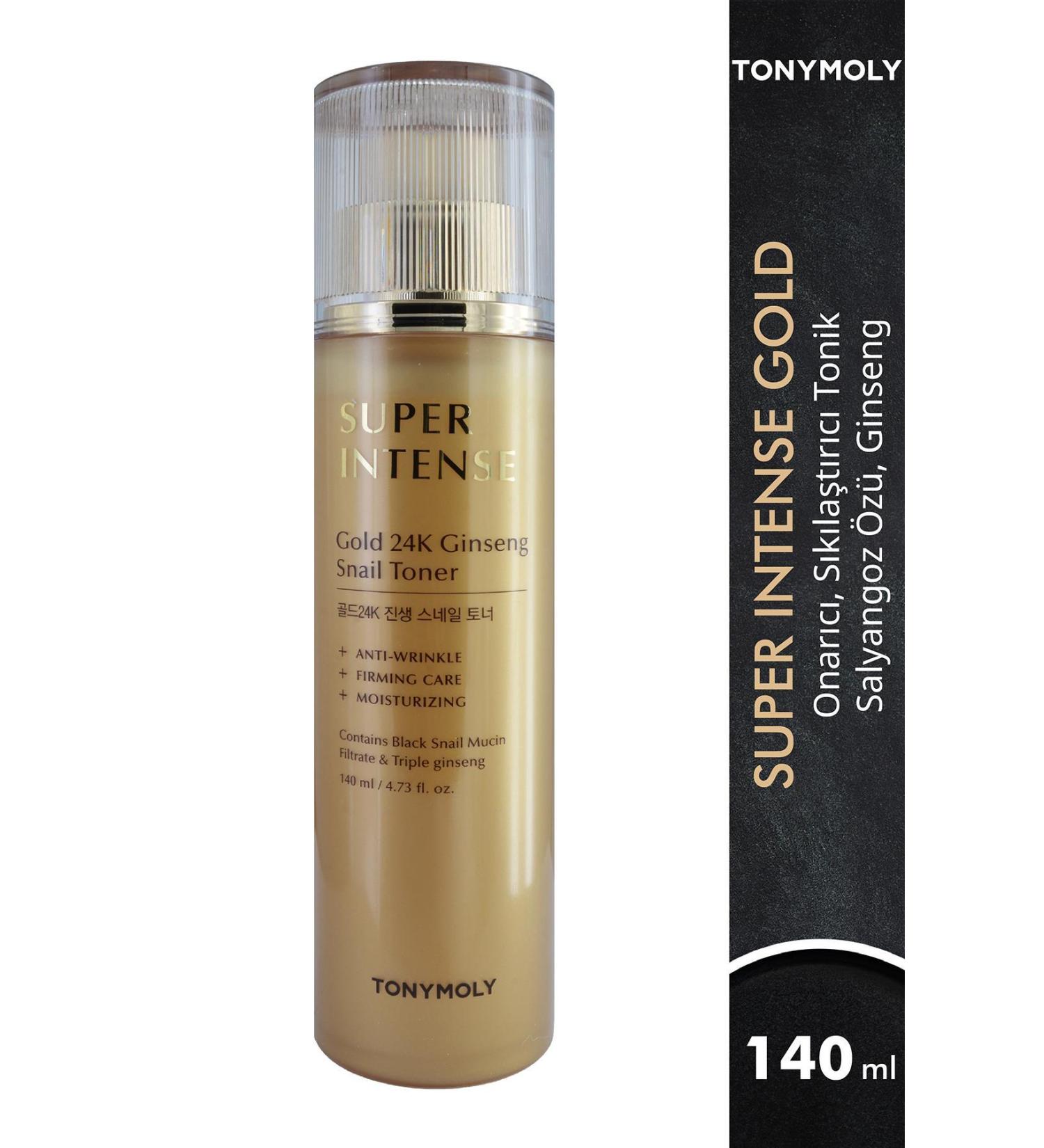 TONYMOLY Tonic Super Intense Gold Repairing Firming Snail Extract Ginseng Skin Care 140ml