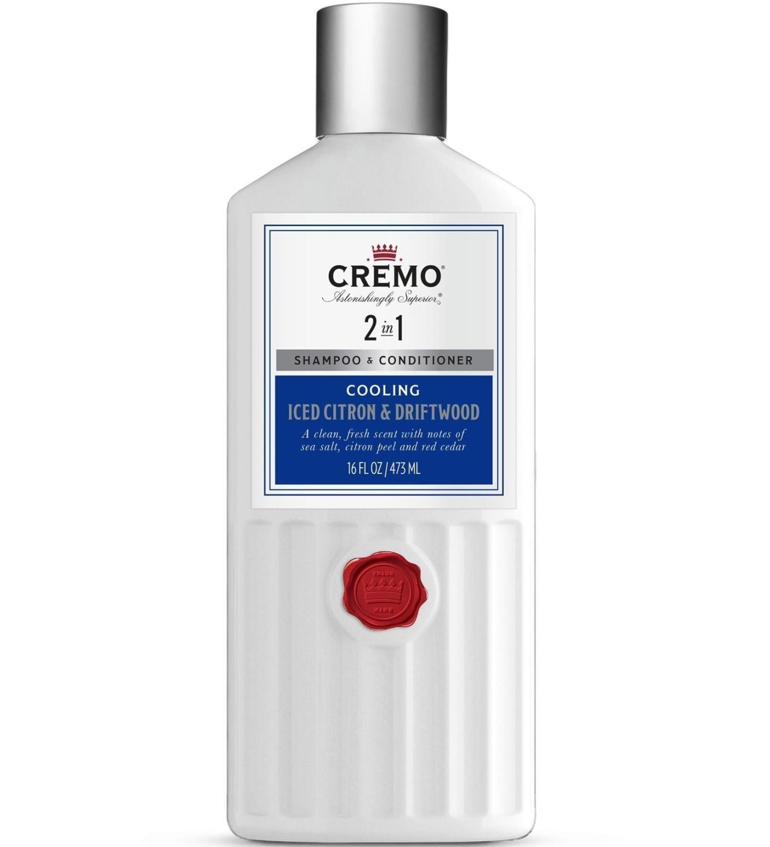 Cremo 2in1 Cooling Iced Citron & Driftwood Shampoo & Conditioner 473ml