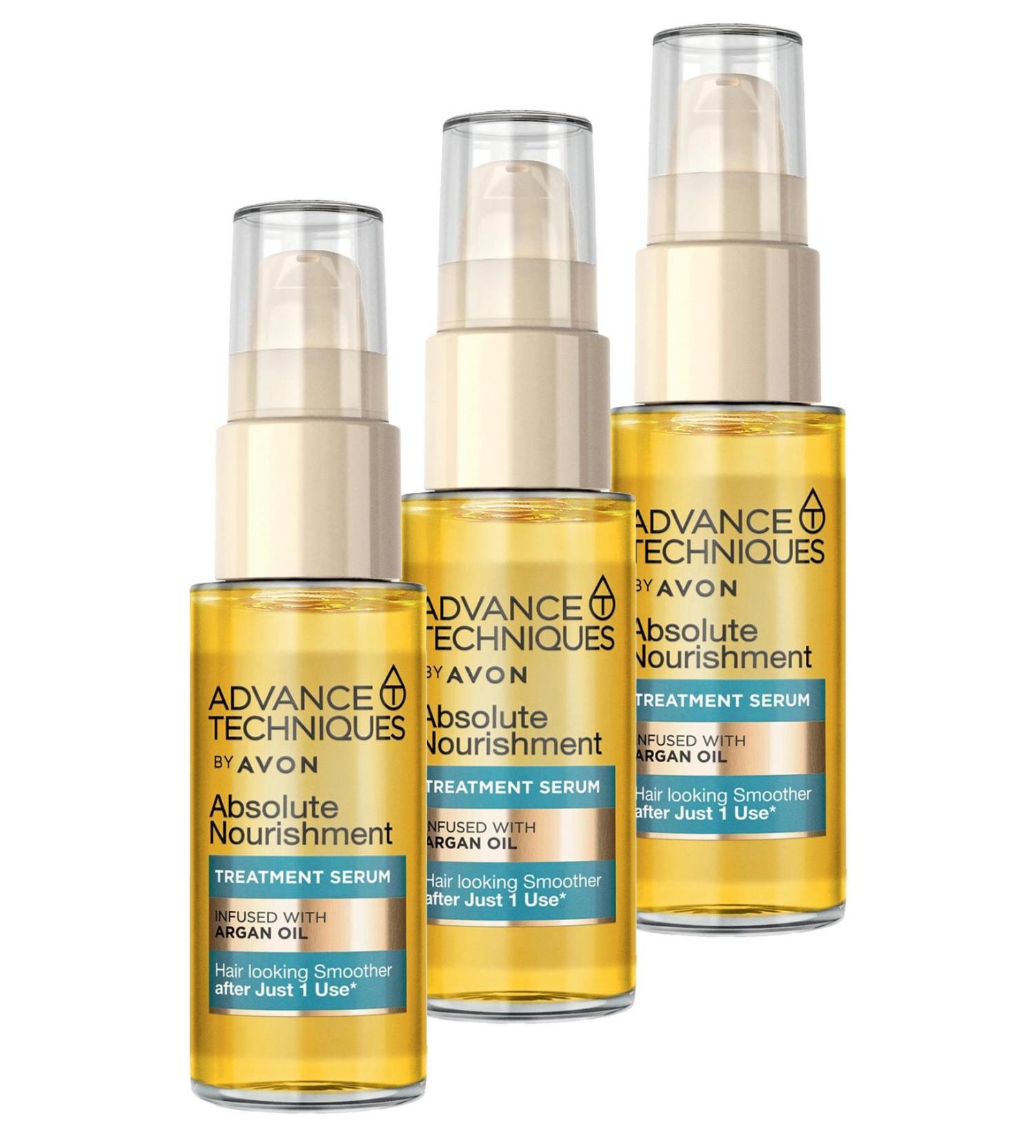 Avon Advance Techniques Nourishing Hair Serum with Argan Oil 30 ml Set of 3
