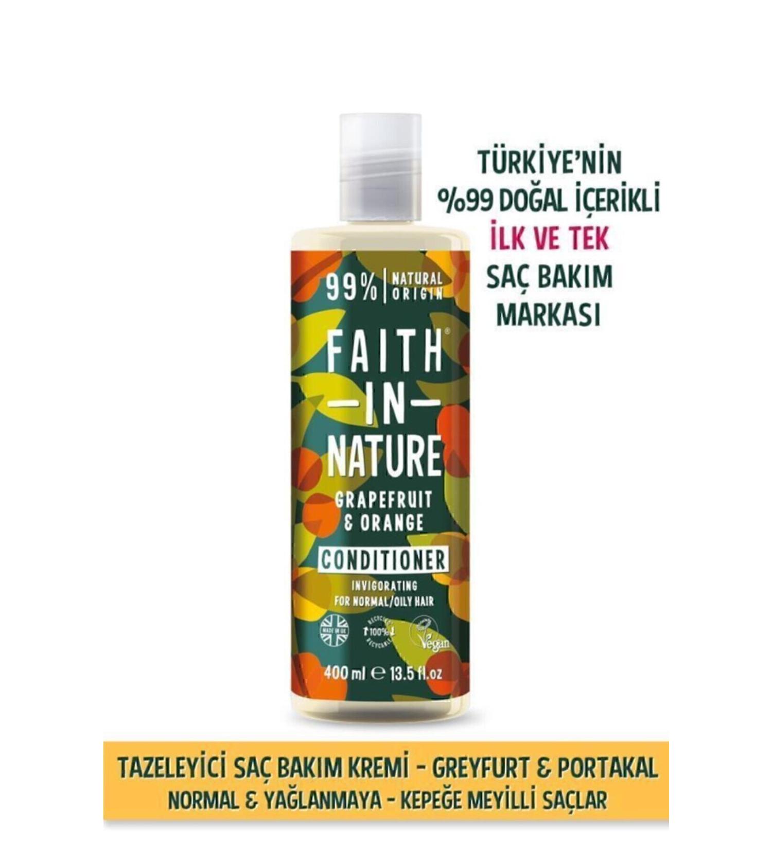 Faith In Nature Natural Refreshing Hair Care Conditioner Grapefruit & Orange For Normal & Oily & Dandruff Prone Hair - Buy Online on GoSupps.com