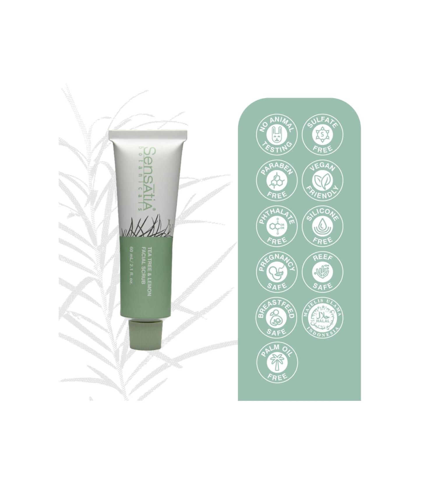 Sensatia Botanicals TEA TREE & LEMON FACIAL SKIN BRIGHTENING SCRUB 60ML PSSN2604