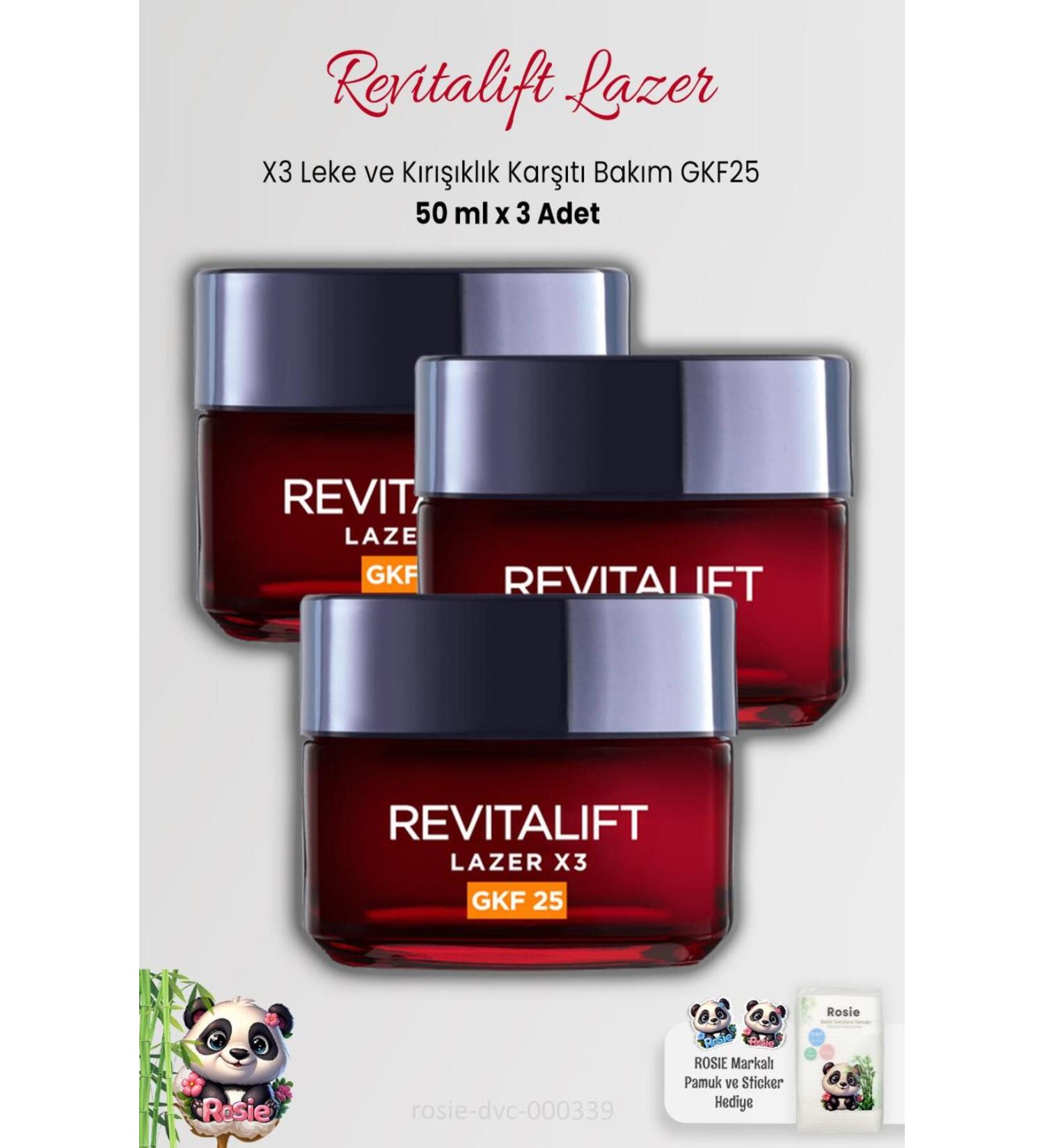 L'Oreal Paris 3 Pieces Loreal Paris Revitalift Laser X3 Anti-Stain and Anti-Wrinkle Care GKF25 and ROSIE - Buy Online on GoSupps.com